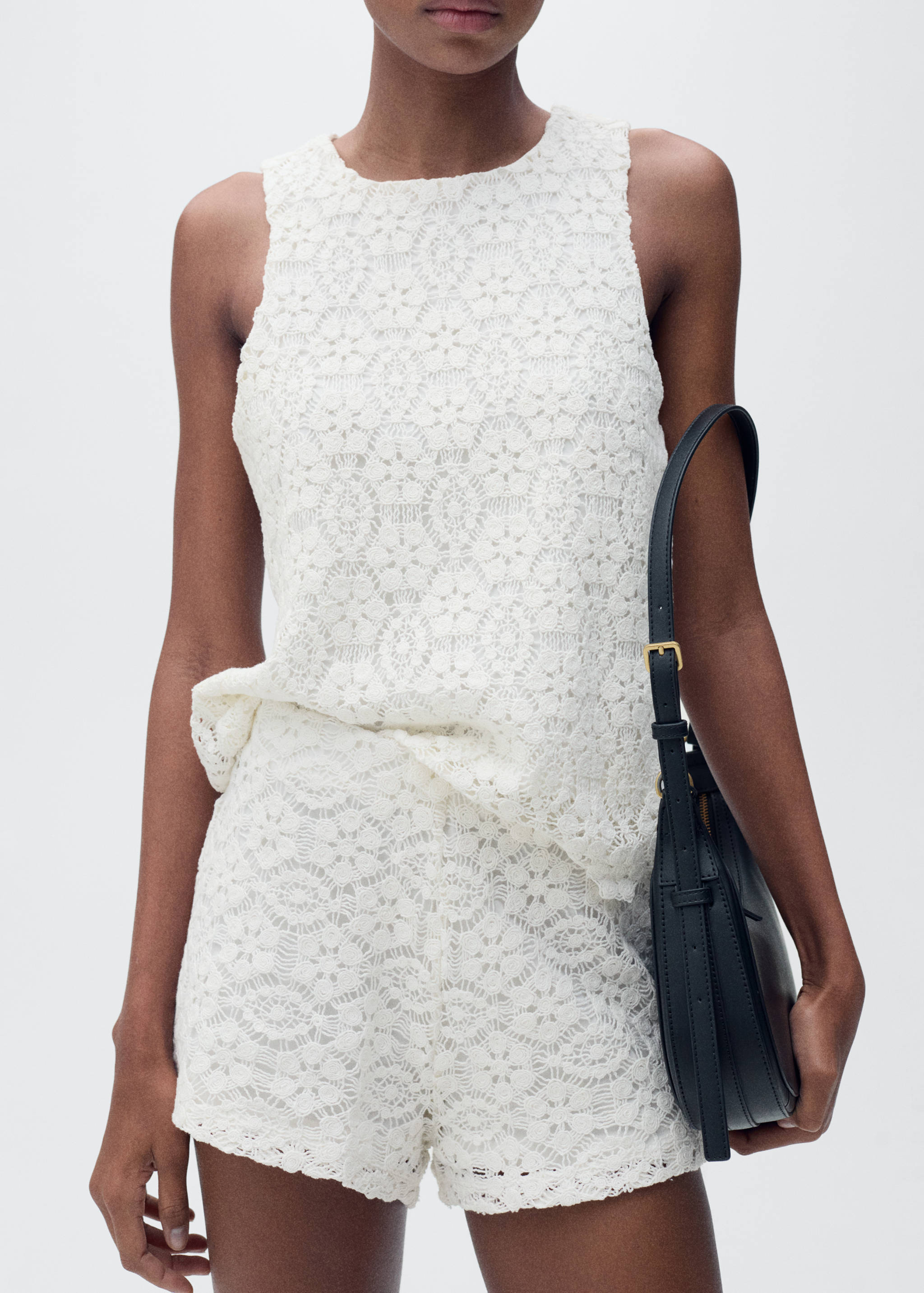 Crochet straight-fit shorts - Details of the article 6