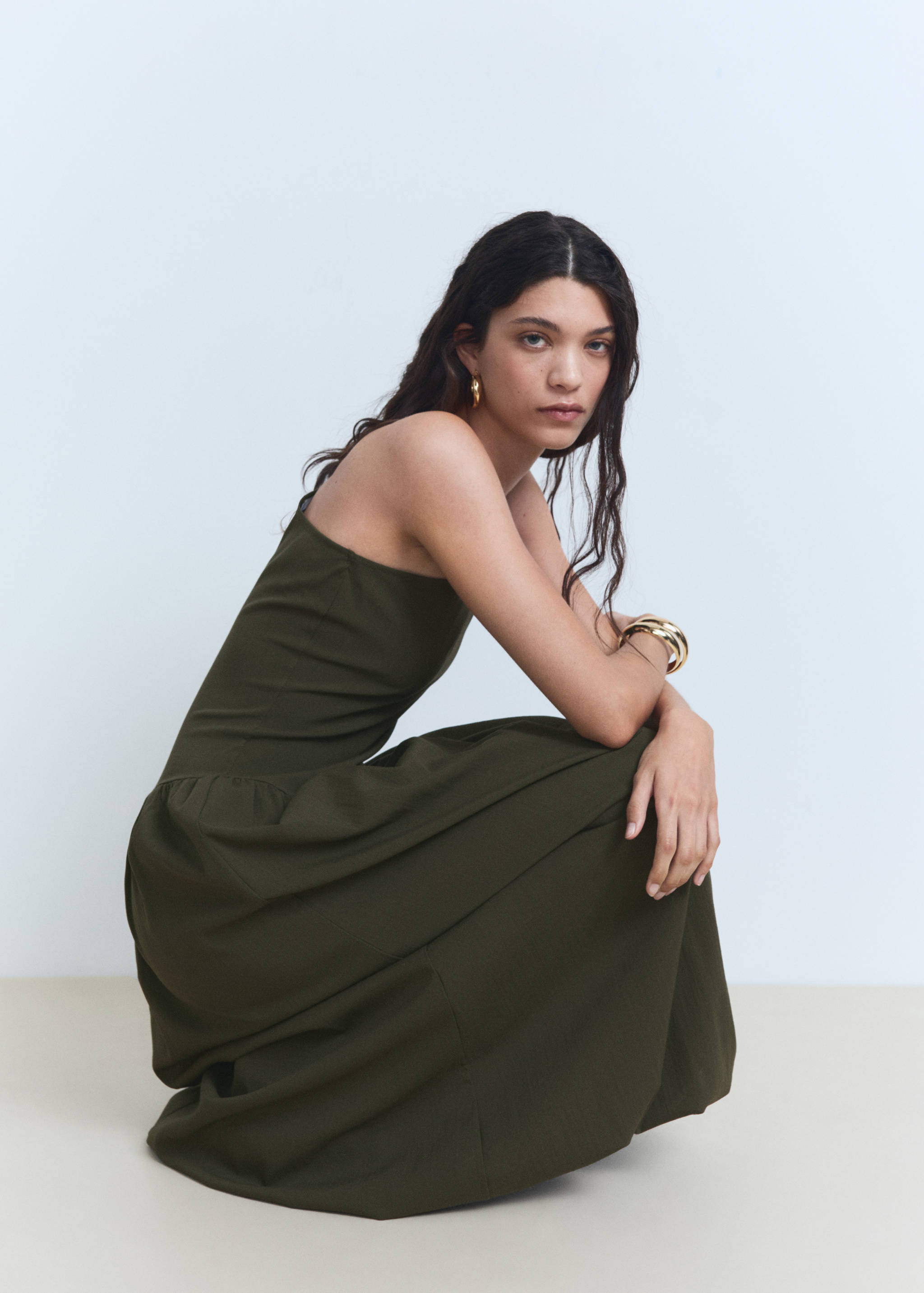 Vestido longo assimétrico balão - Pormenor do artigo 2