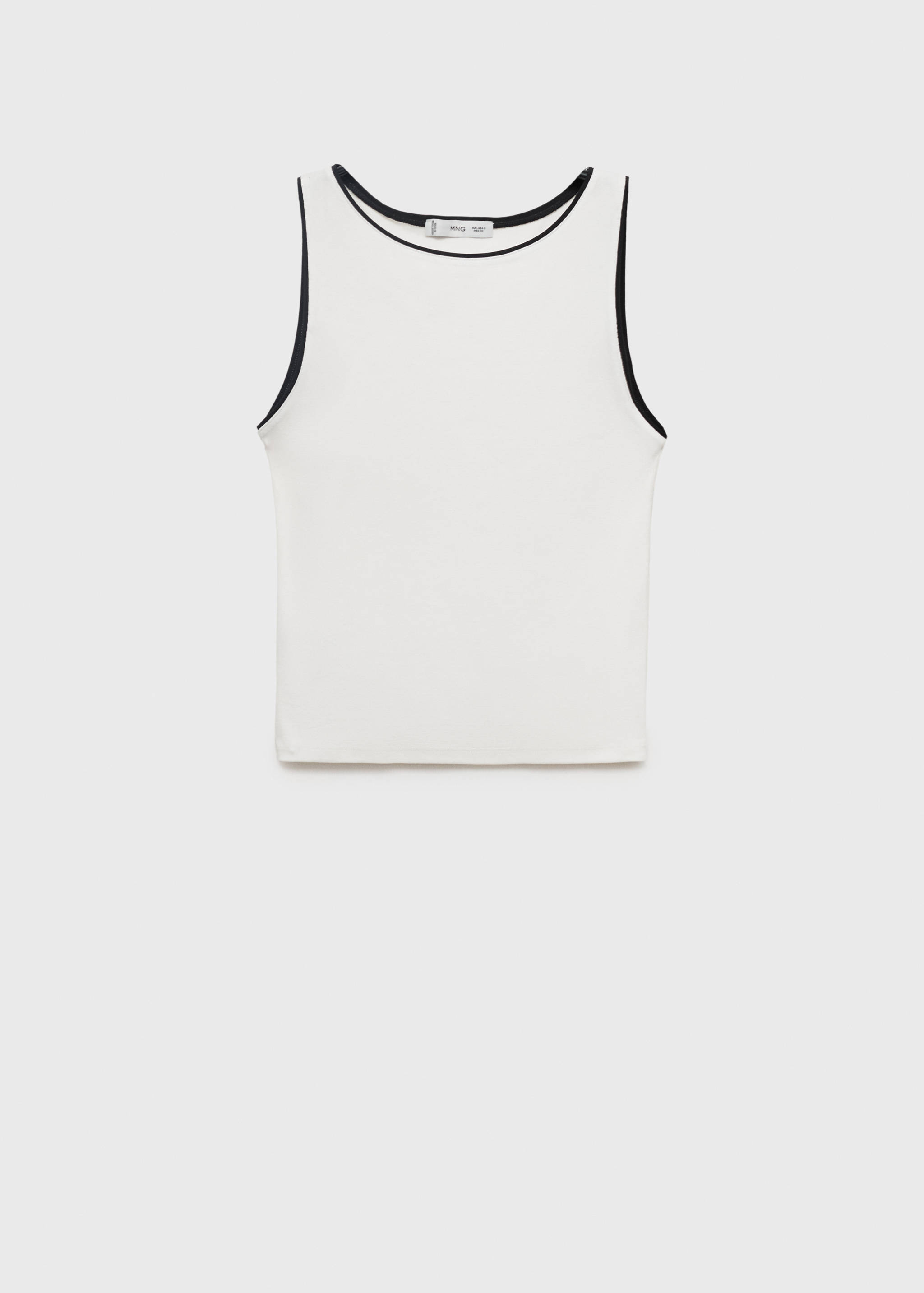 Cotton top with contrasting trim - Article without model