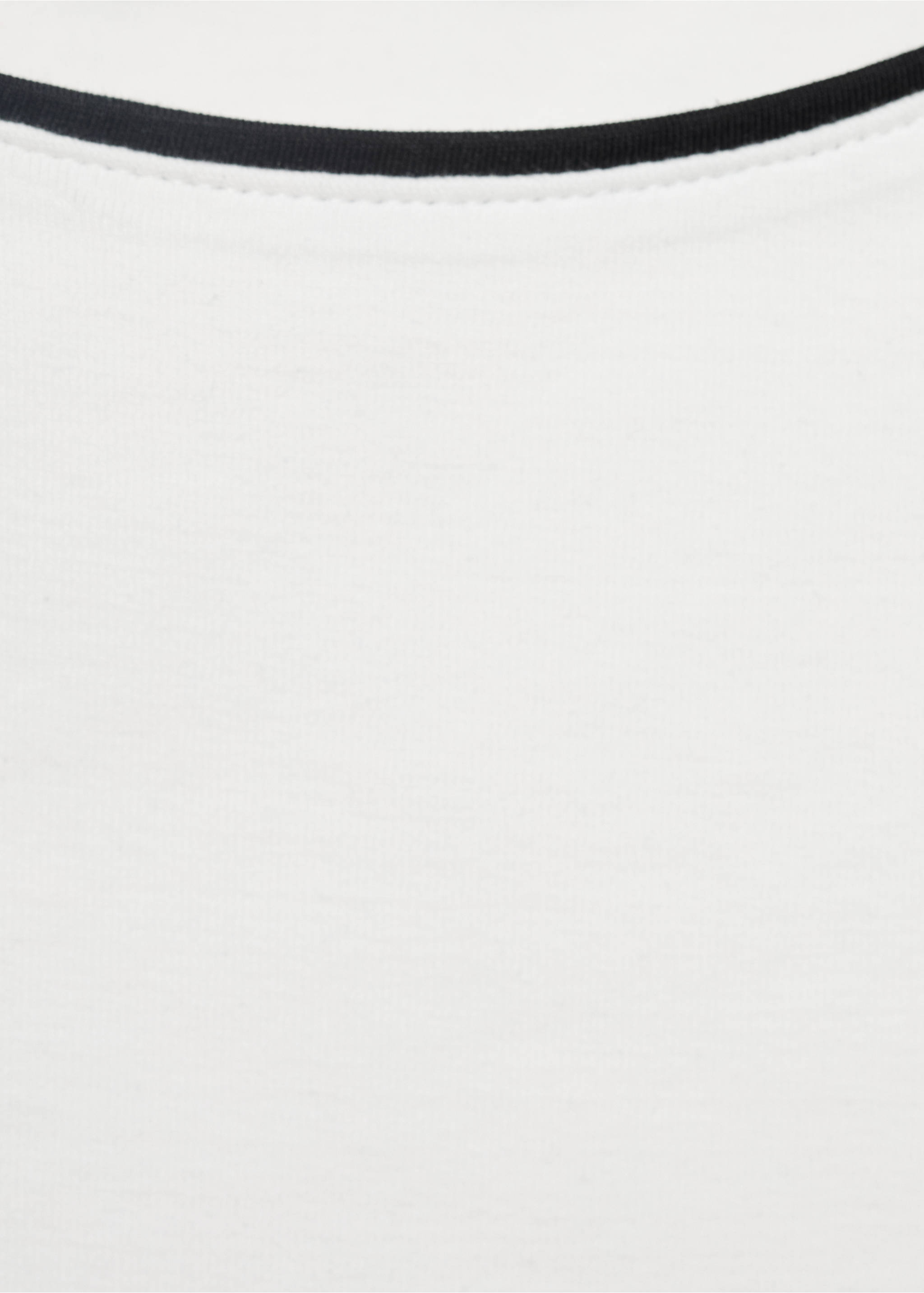 Cotton top with contrasting trim - Details of the article 8, White. Ref: 87049213-00.
