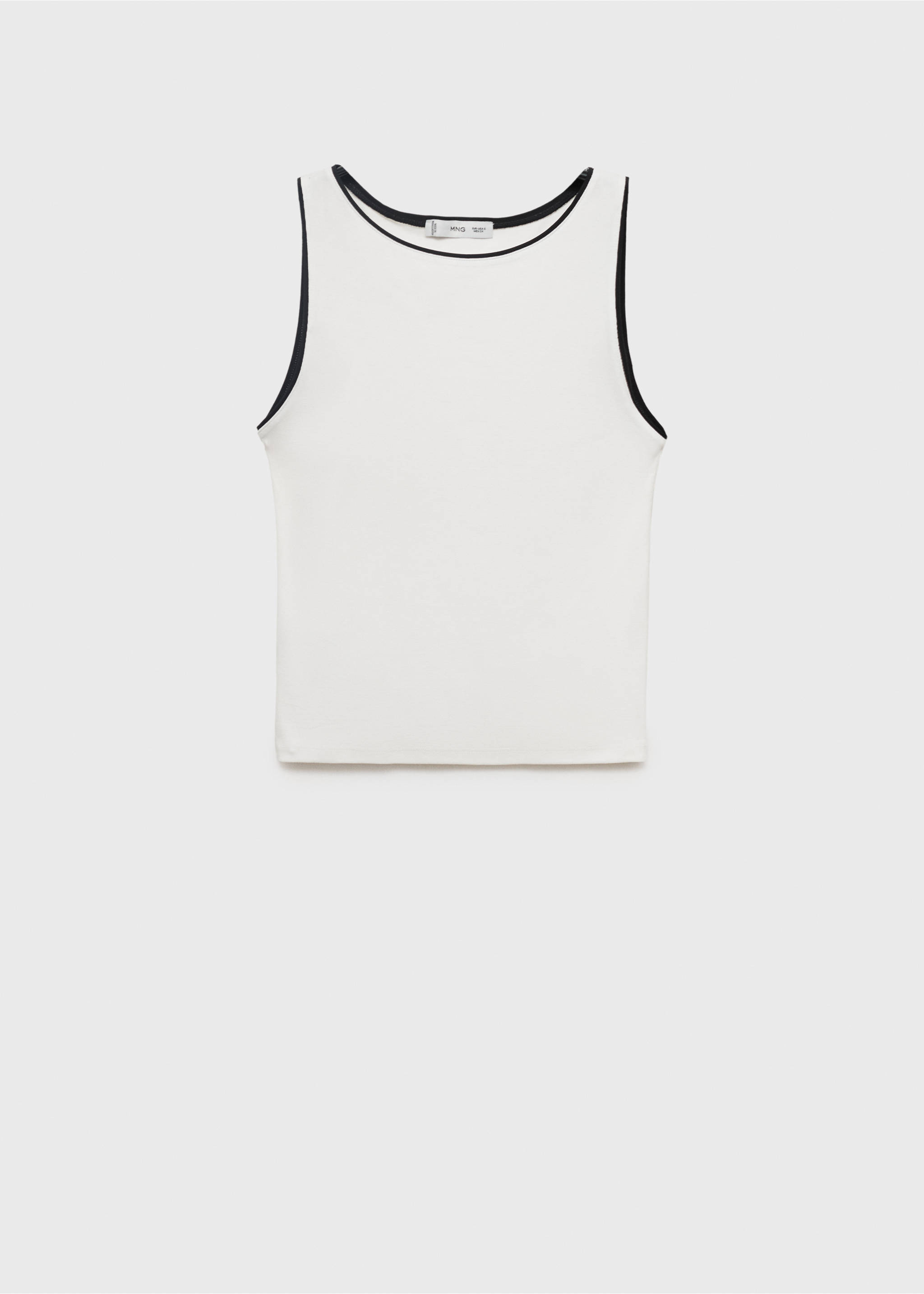 Cotton top with contrasting trim - Article without model, White. Ref: 87049213-00.
