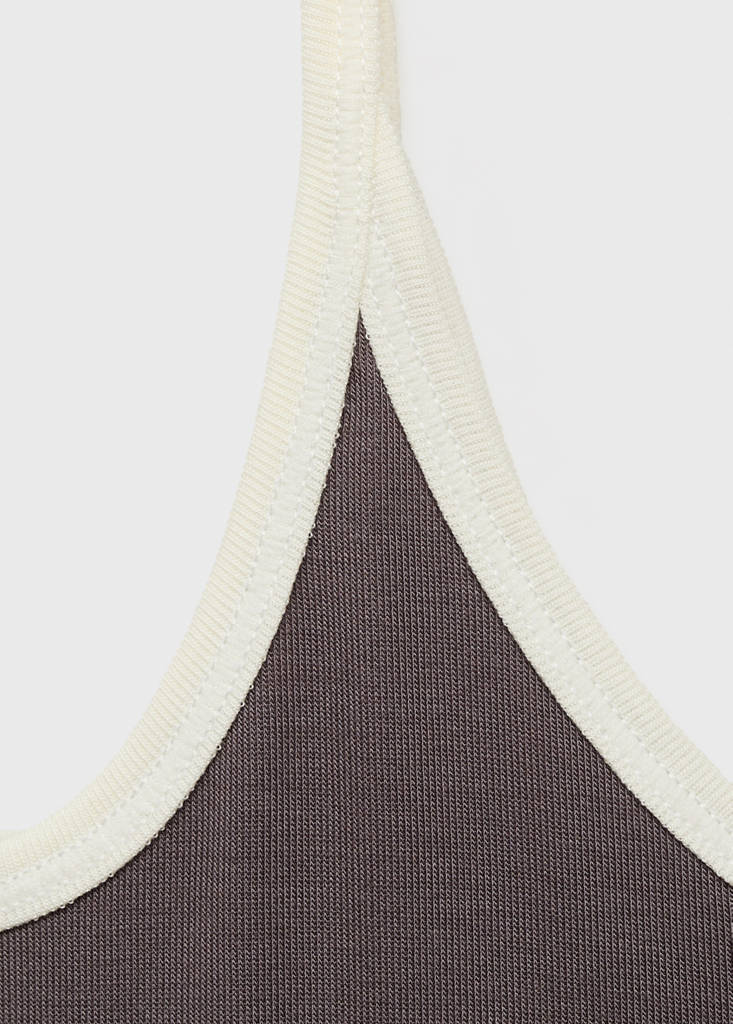 Lyocell top with contrasting trim — Grey