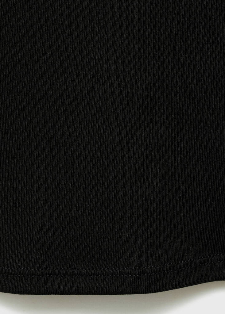 Lyocell top with contrasting trim — Black
