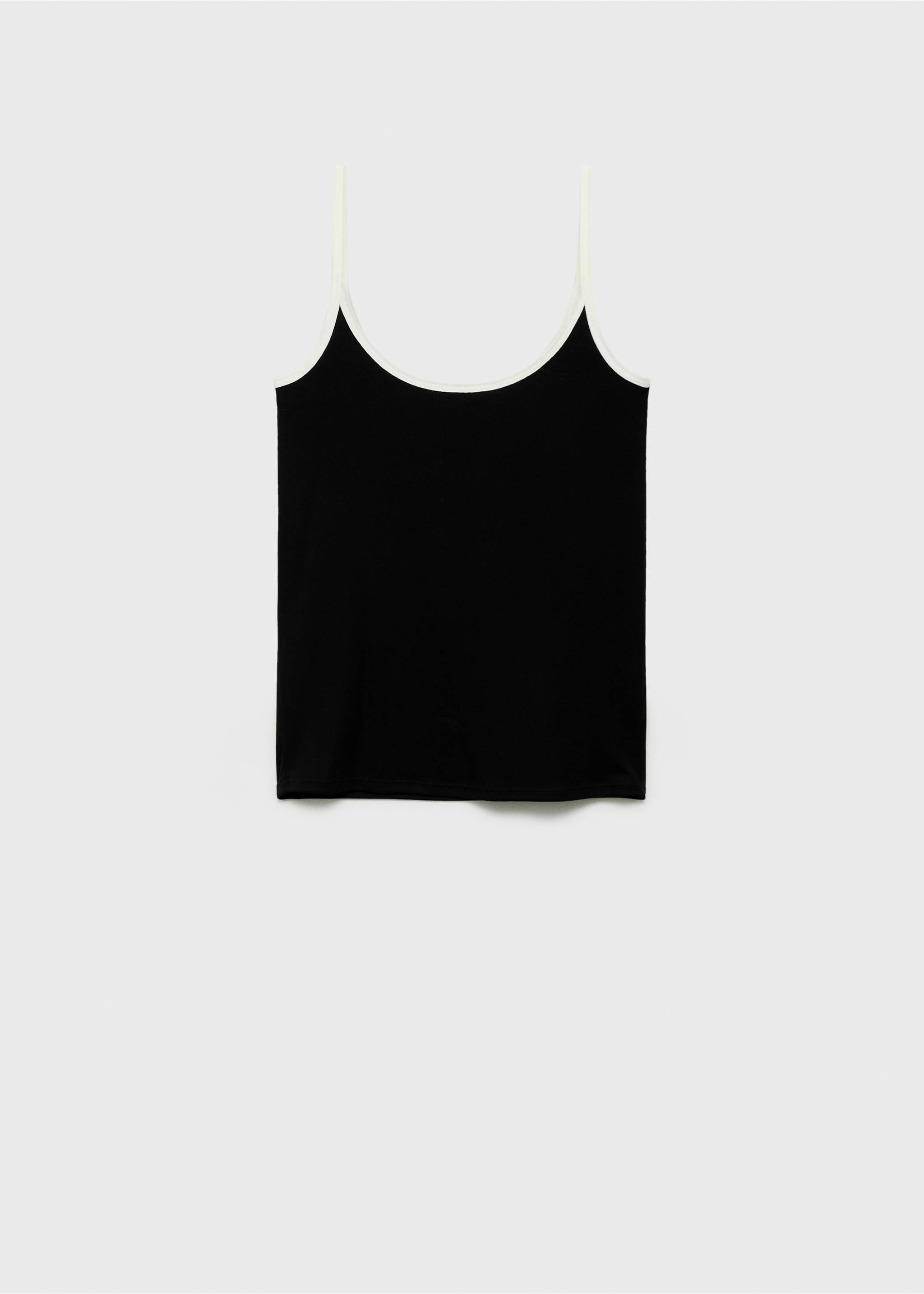 Lyocell top with contrasting trim - Article without model, Black. Ref: 87049214-00.