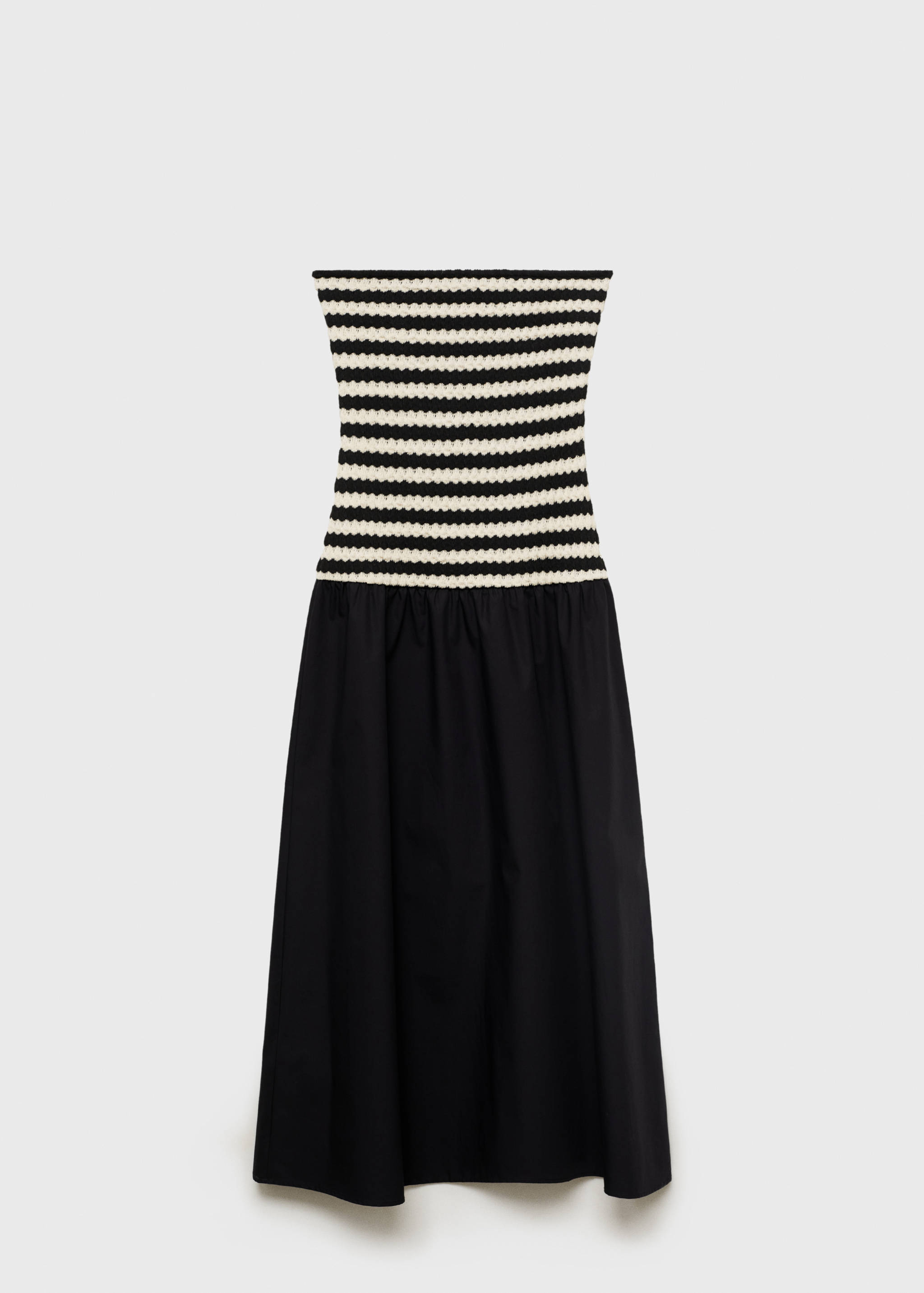 Combined striped strapless dress - Article without model