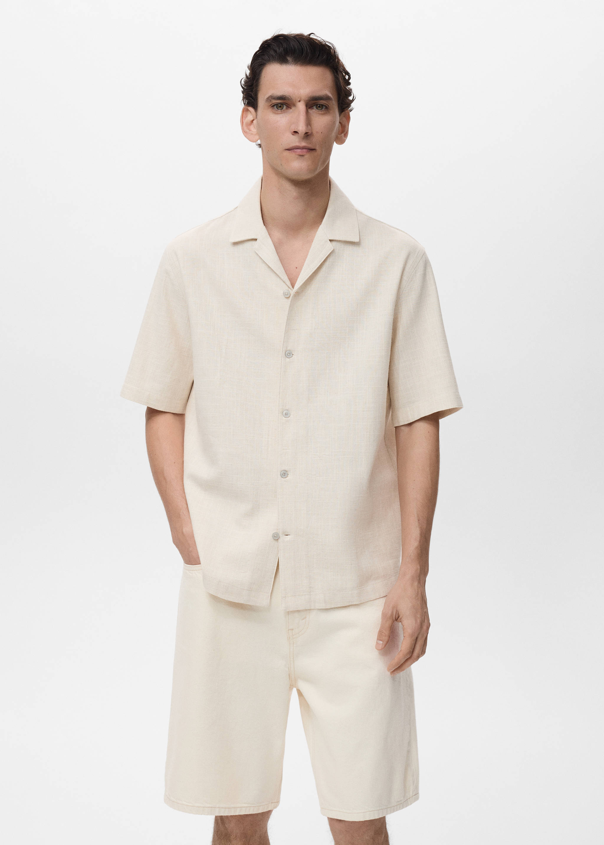 Chemise regular-fit coton lin - Plan moyen