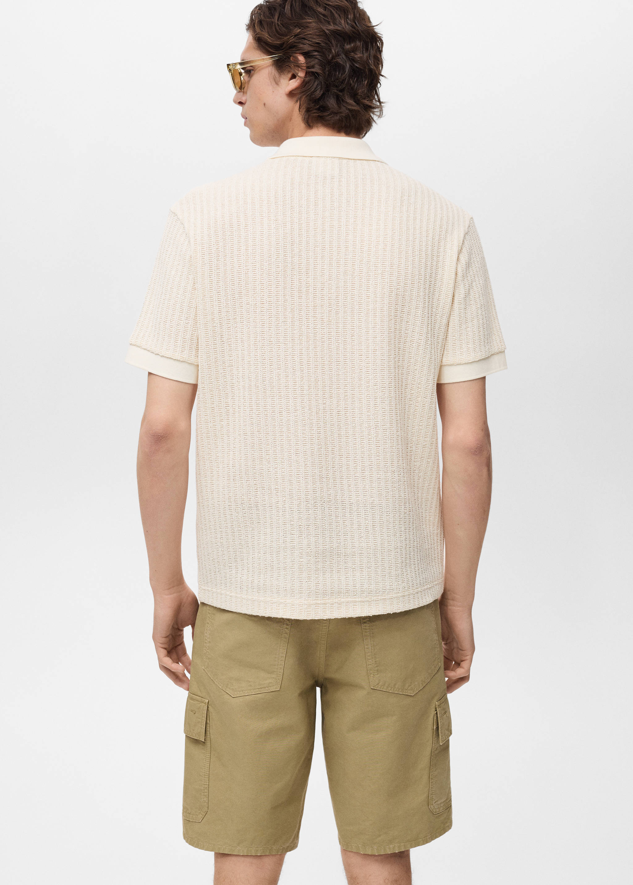 Thick rib-knit polo shirt - Reverse of the article