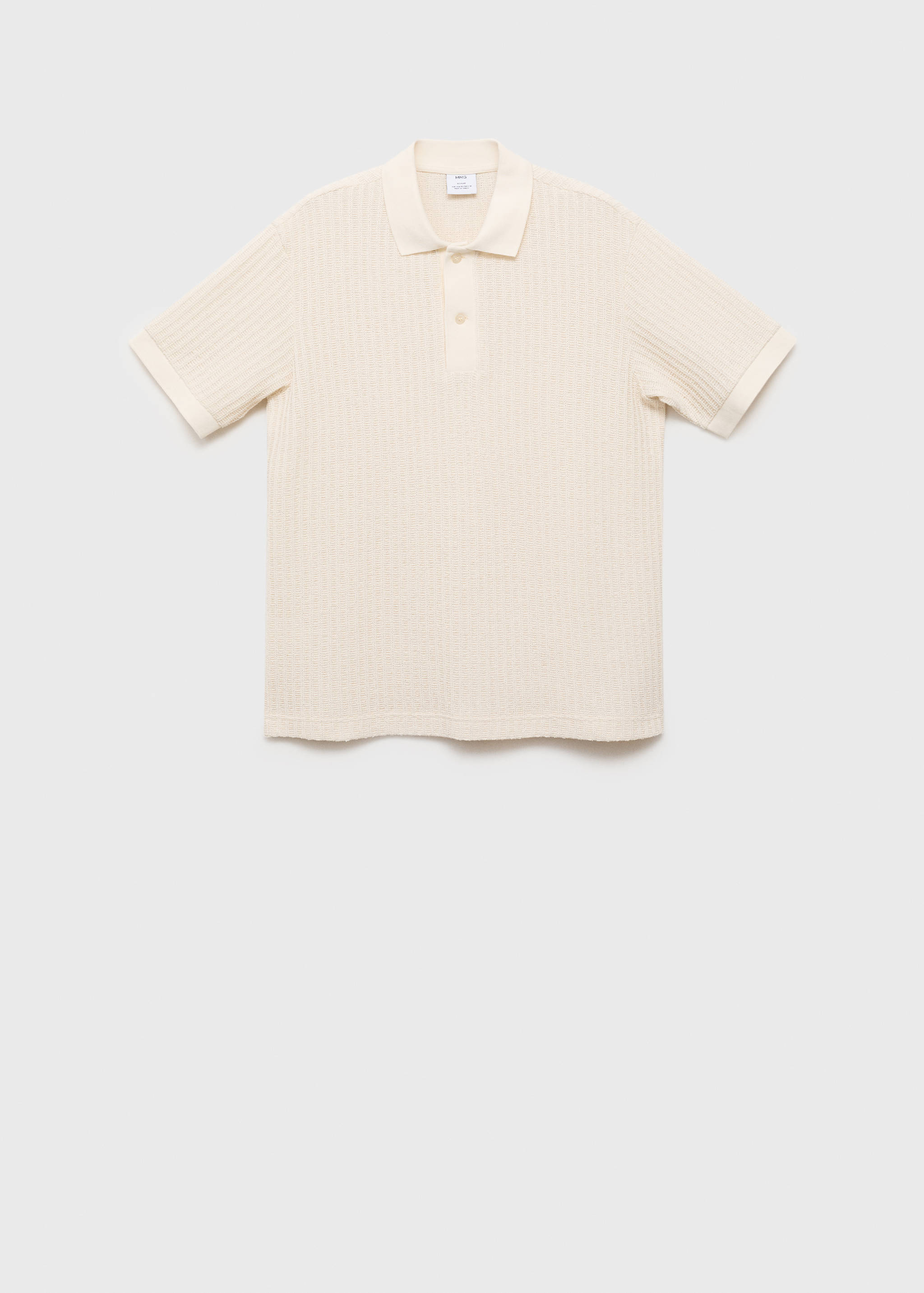 Thick rib-knit polo shirt - Article without model