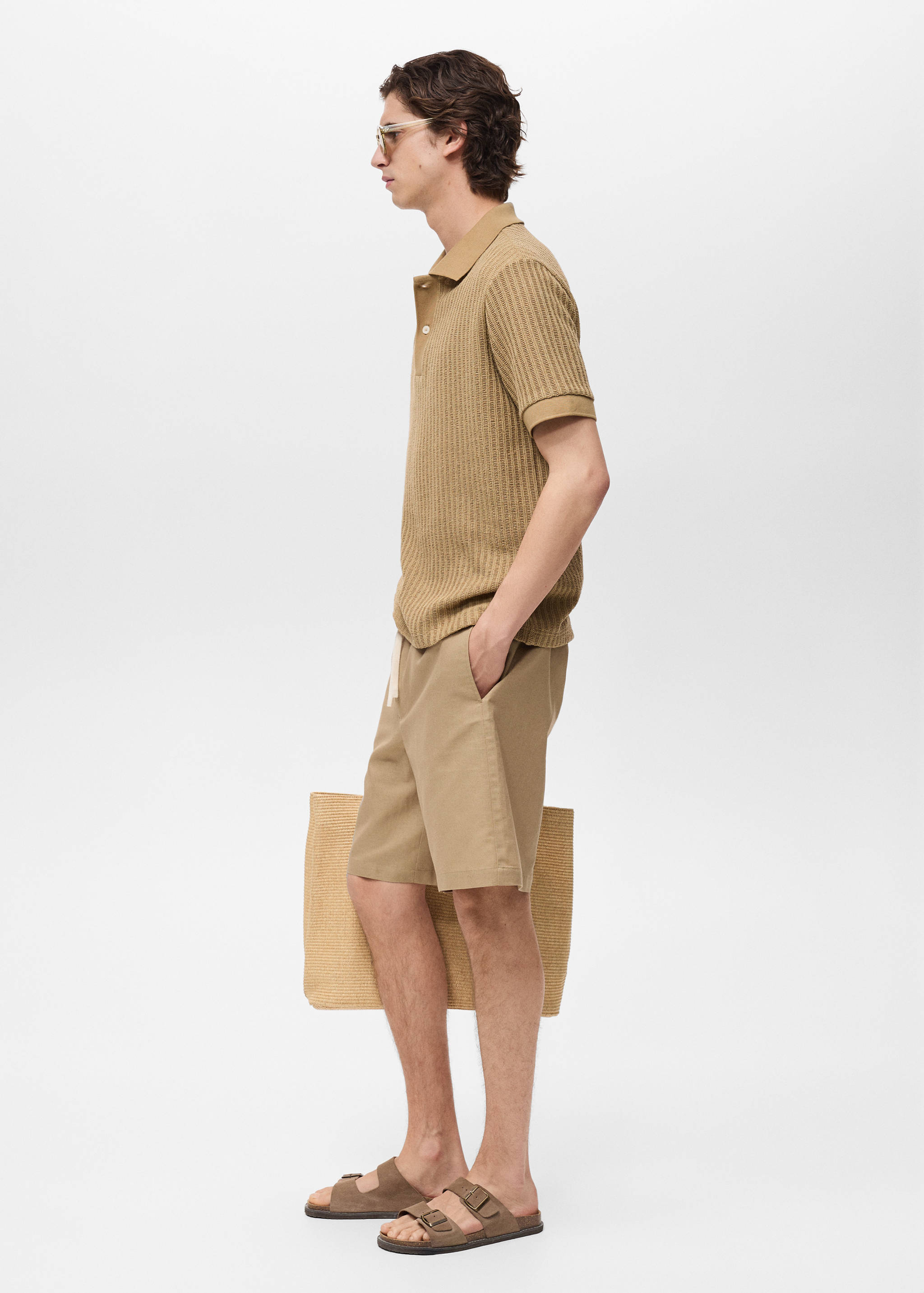 Thick rib-knit polo shirt - Details of the article 2