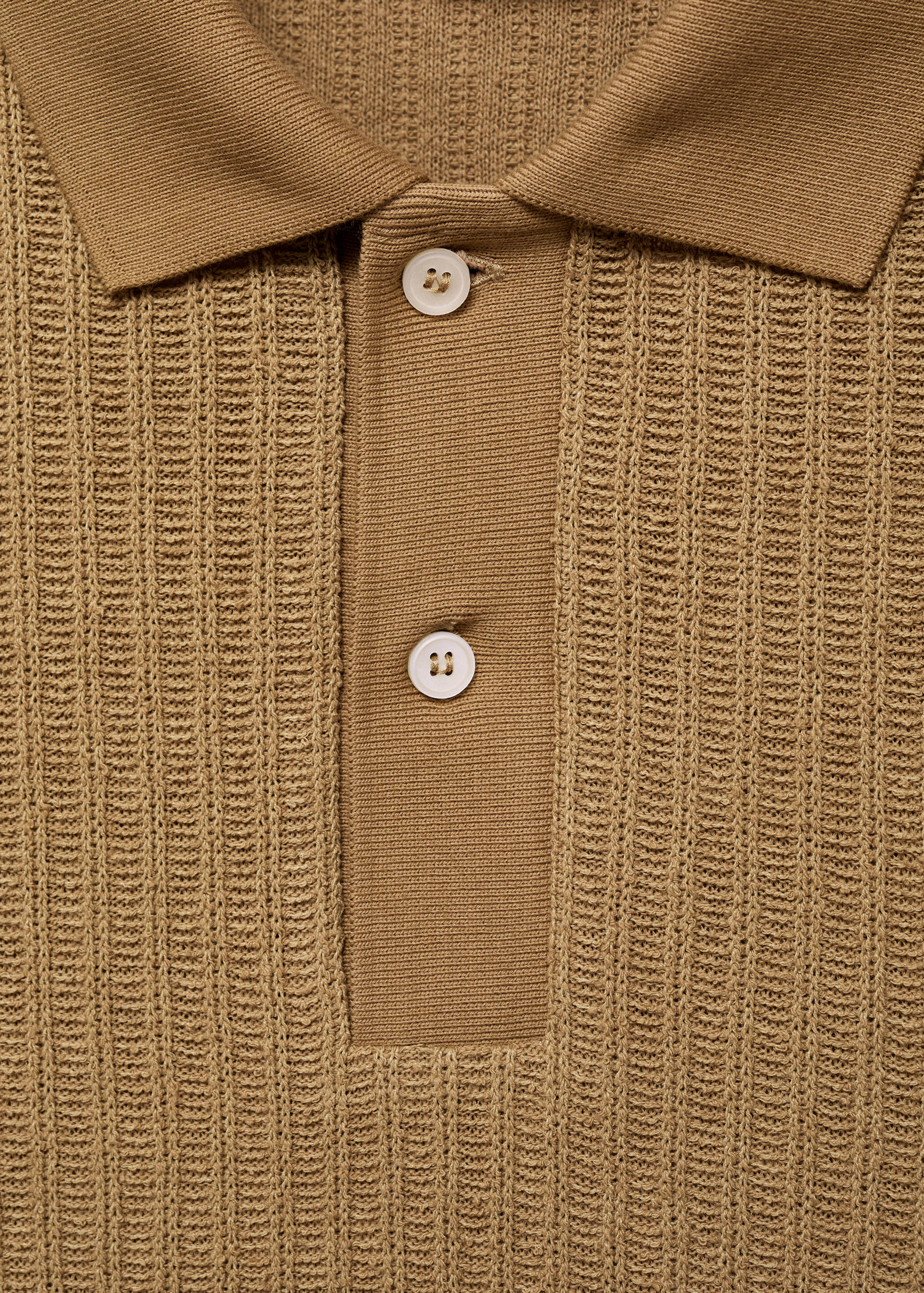 Thick rib-knit polo shirt - Details of the article 8