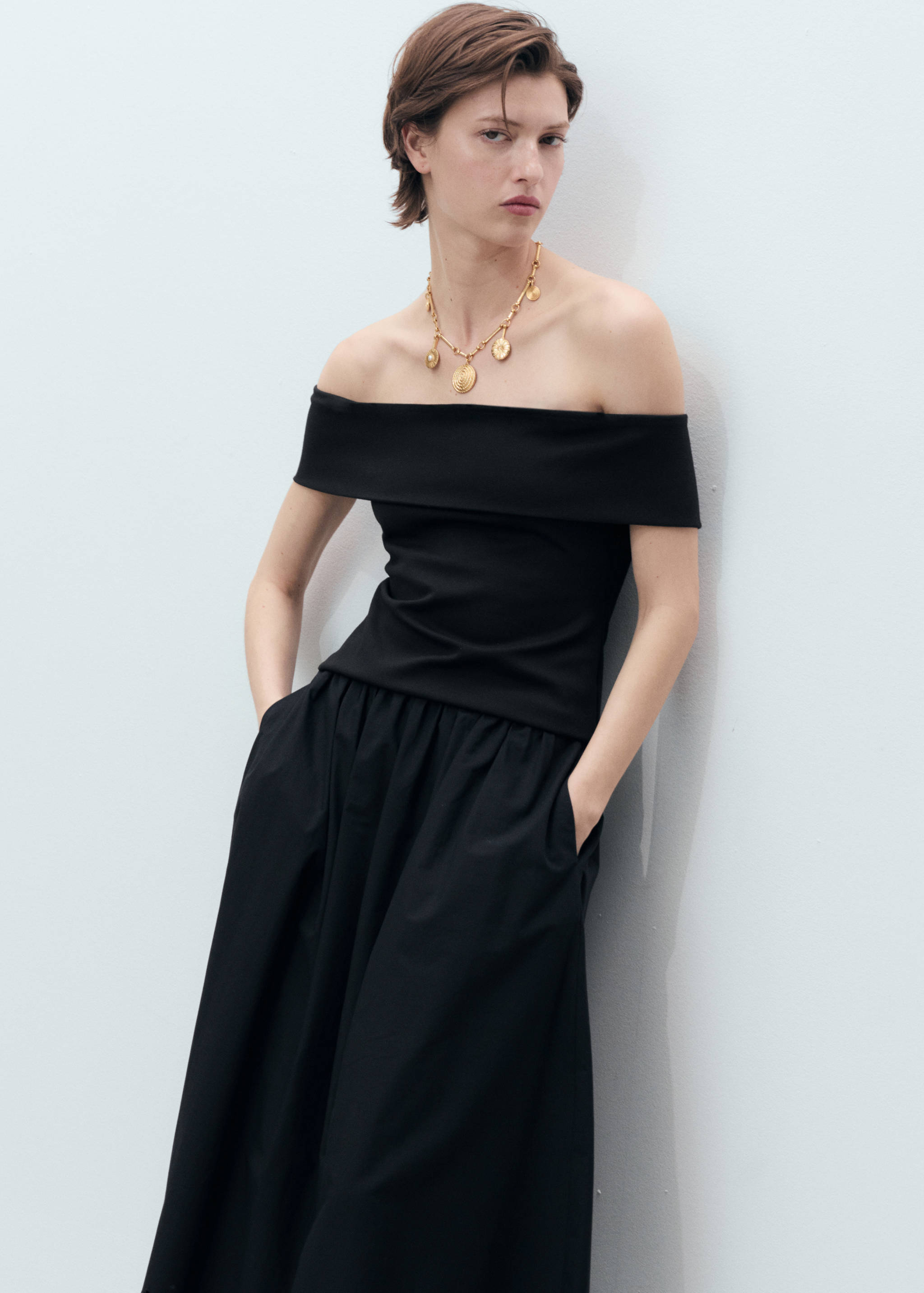 Cotton skirt with embroidered hem - Details of the article 1