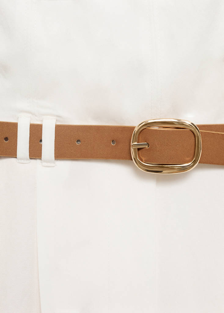 Long lyocell jumpsuit with belt — Off White