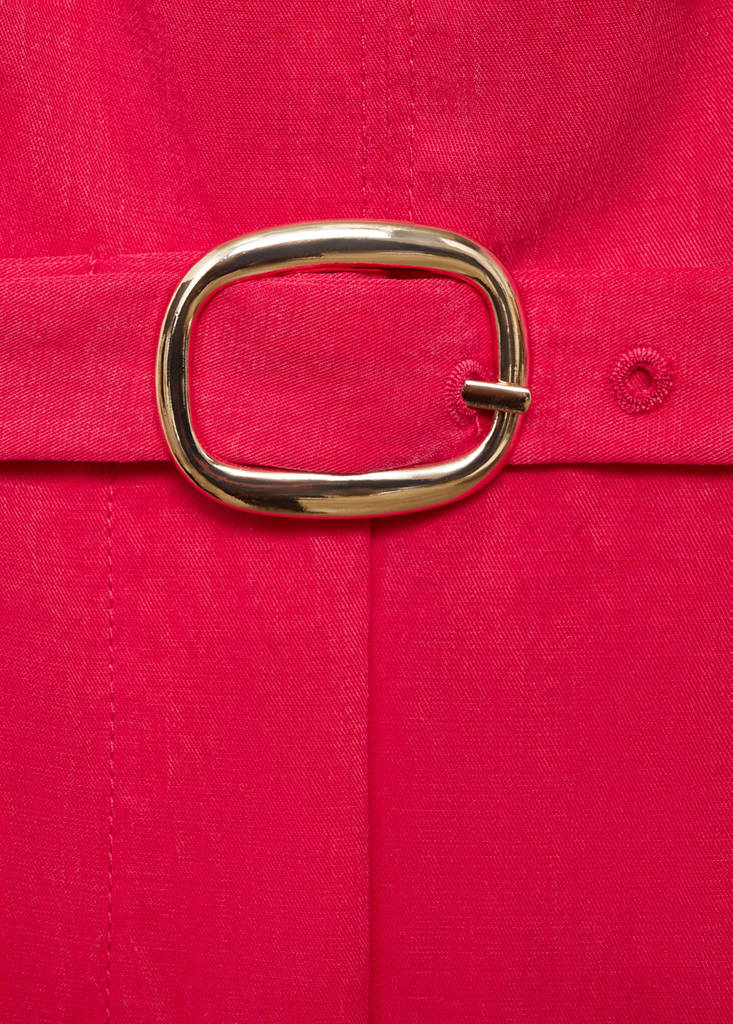 Long lyocell jumpsuit with belt — Strawberry
