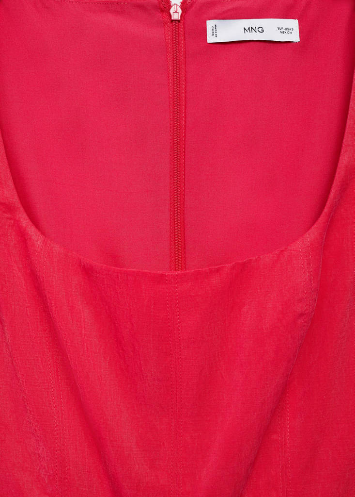 Long lyocell jumpsuit with belt — Strawberry