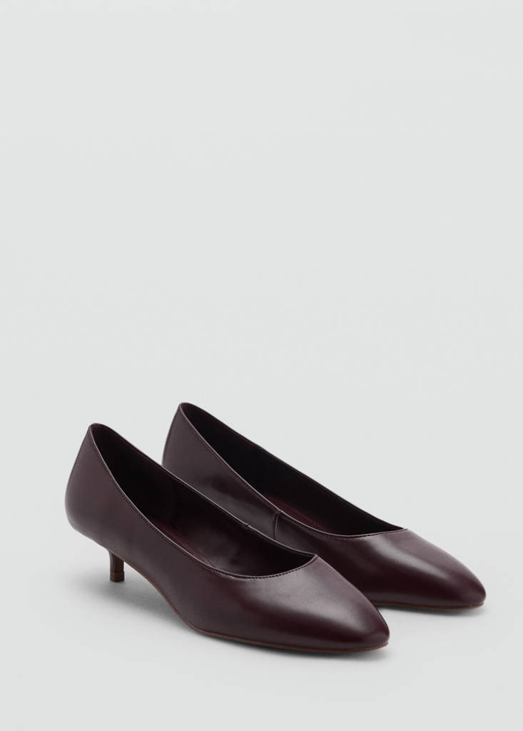 Kitten shoe with round toe — Burgundy