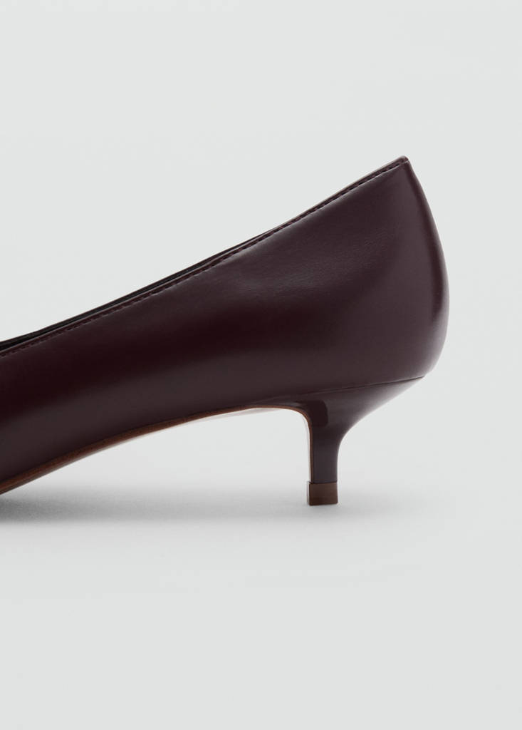Kitten shoe with round toe — Burgundy