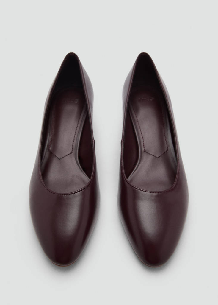 Kitten shoe with round toe — Burgundy