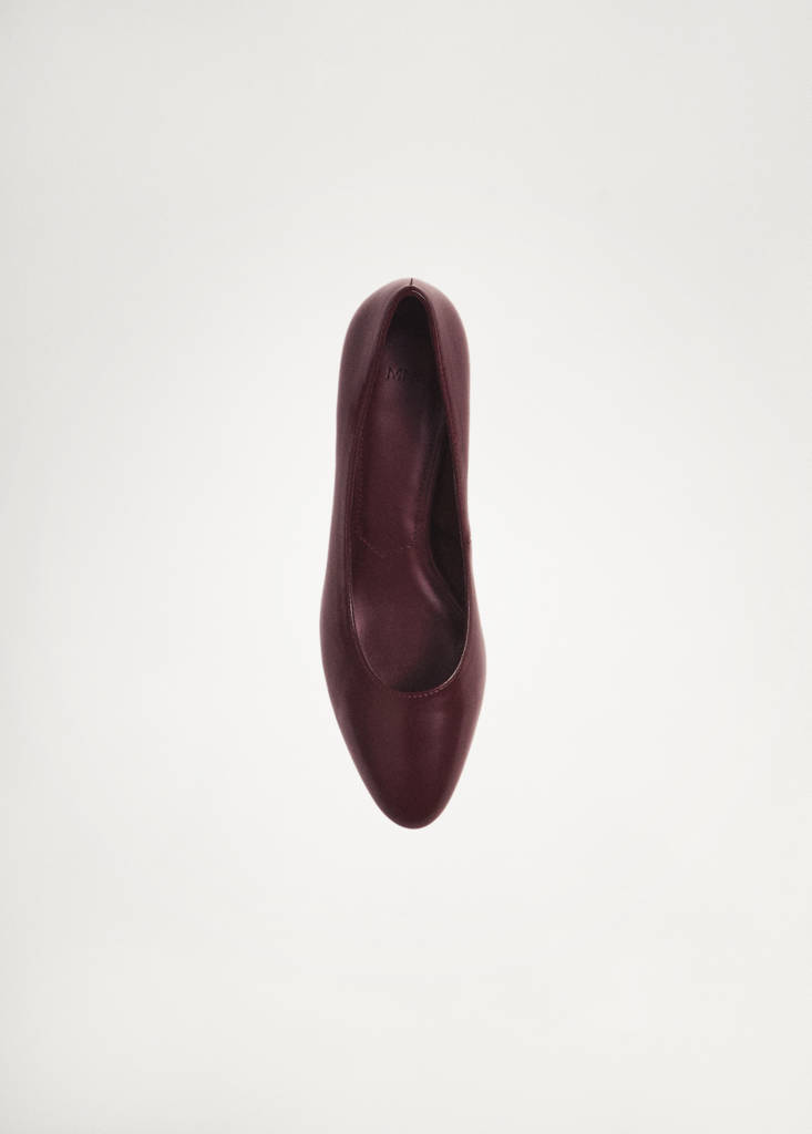 Kitten shoe with round toe — Burgundy