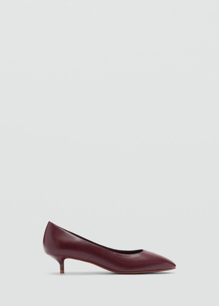 Kitten shoe with round toe — Burgundy