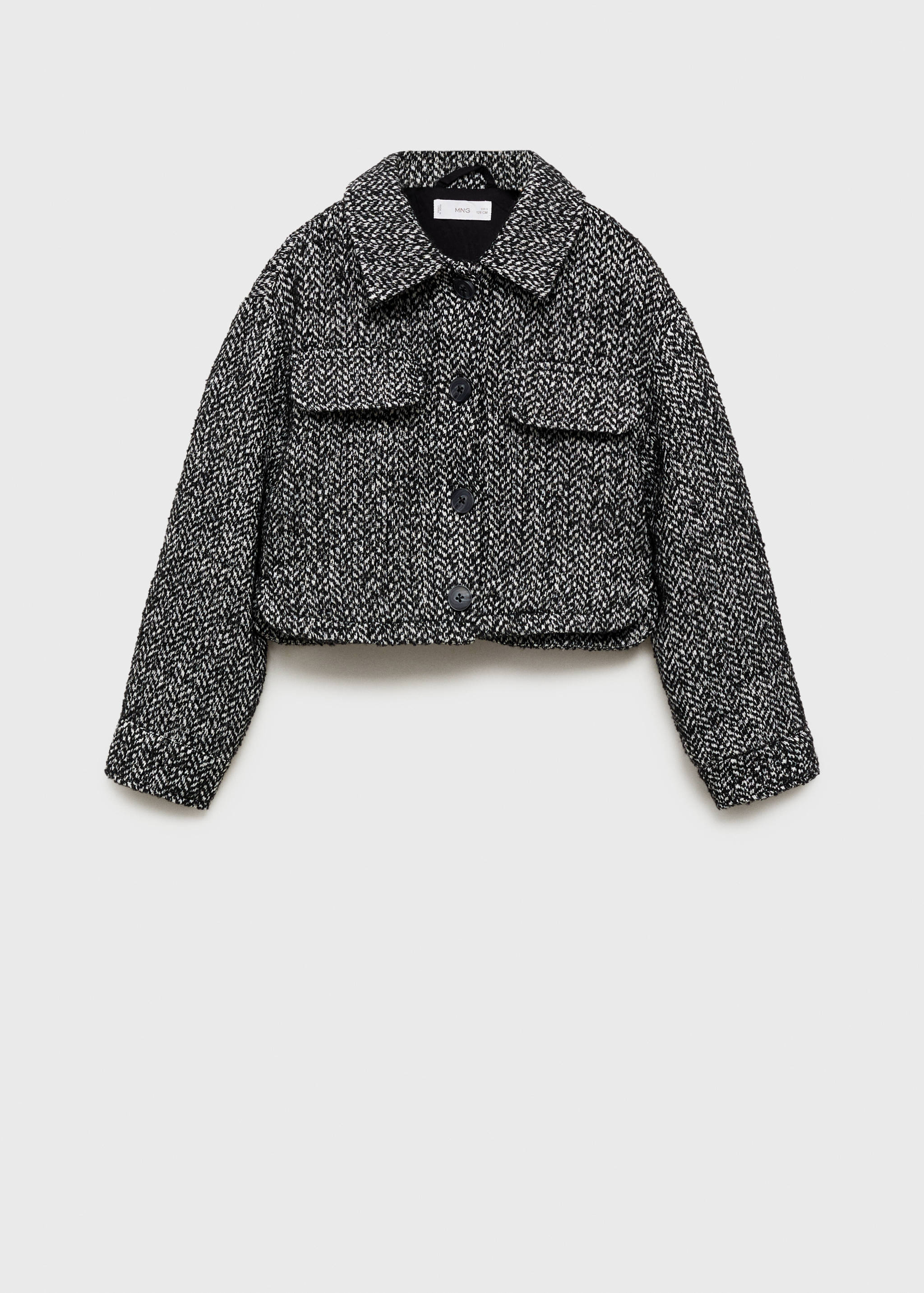 人字纹短款夹克 - null