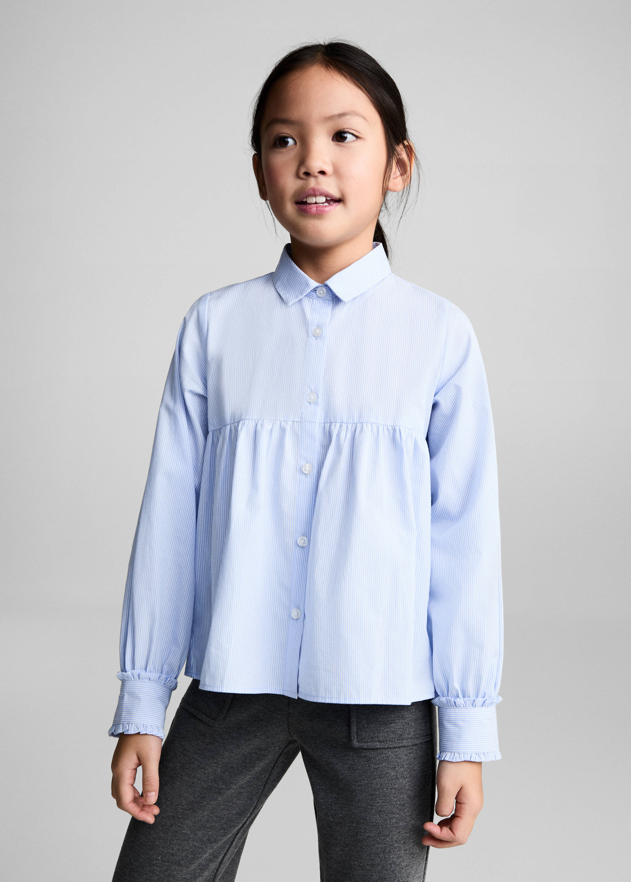 Striped ruffled shirt - Medium plane