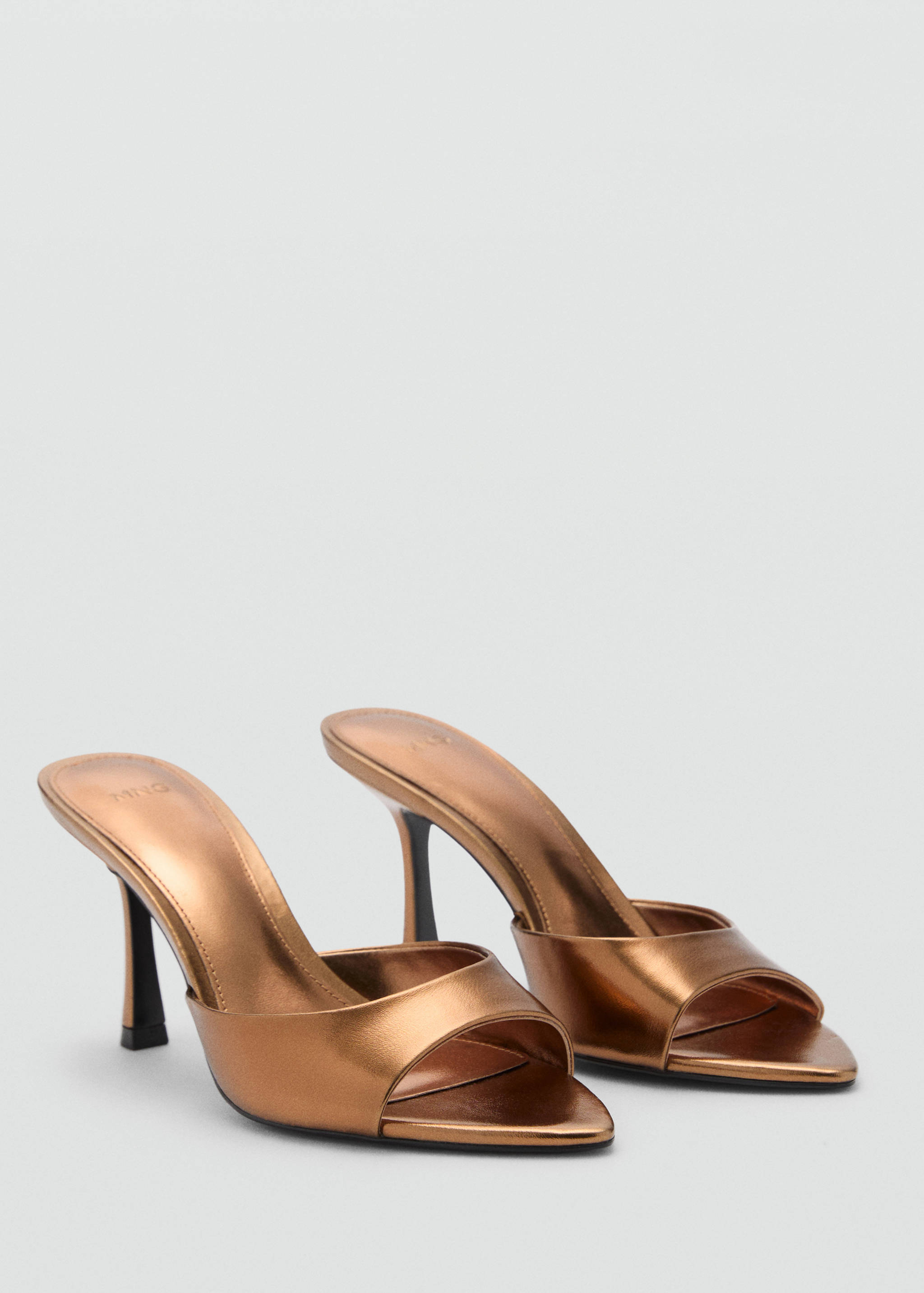 Metallic-effect heeled sandals - Medium plane