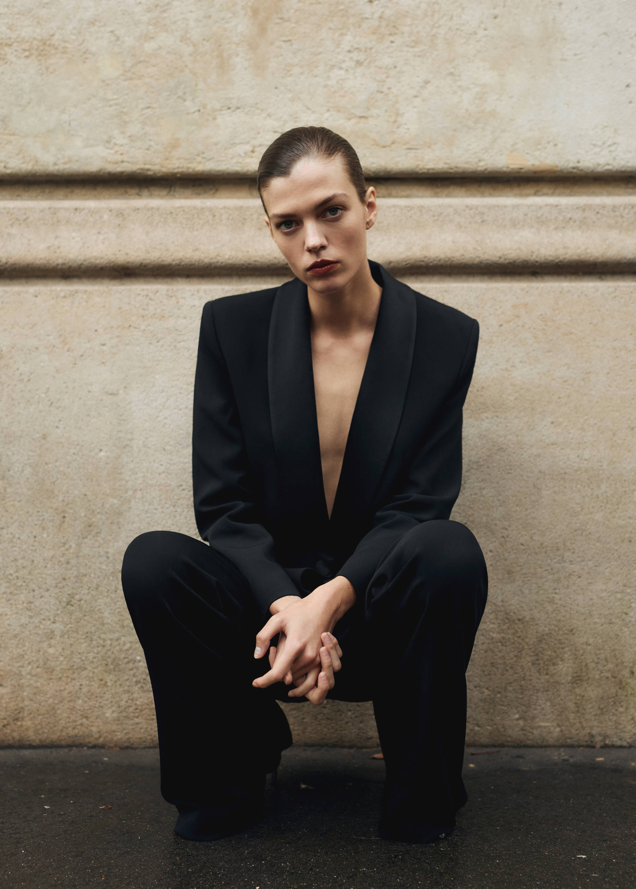 Suit jacket with satin details - Details of the article 1