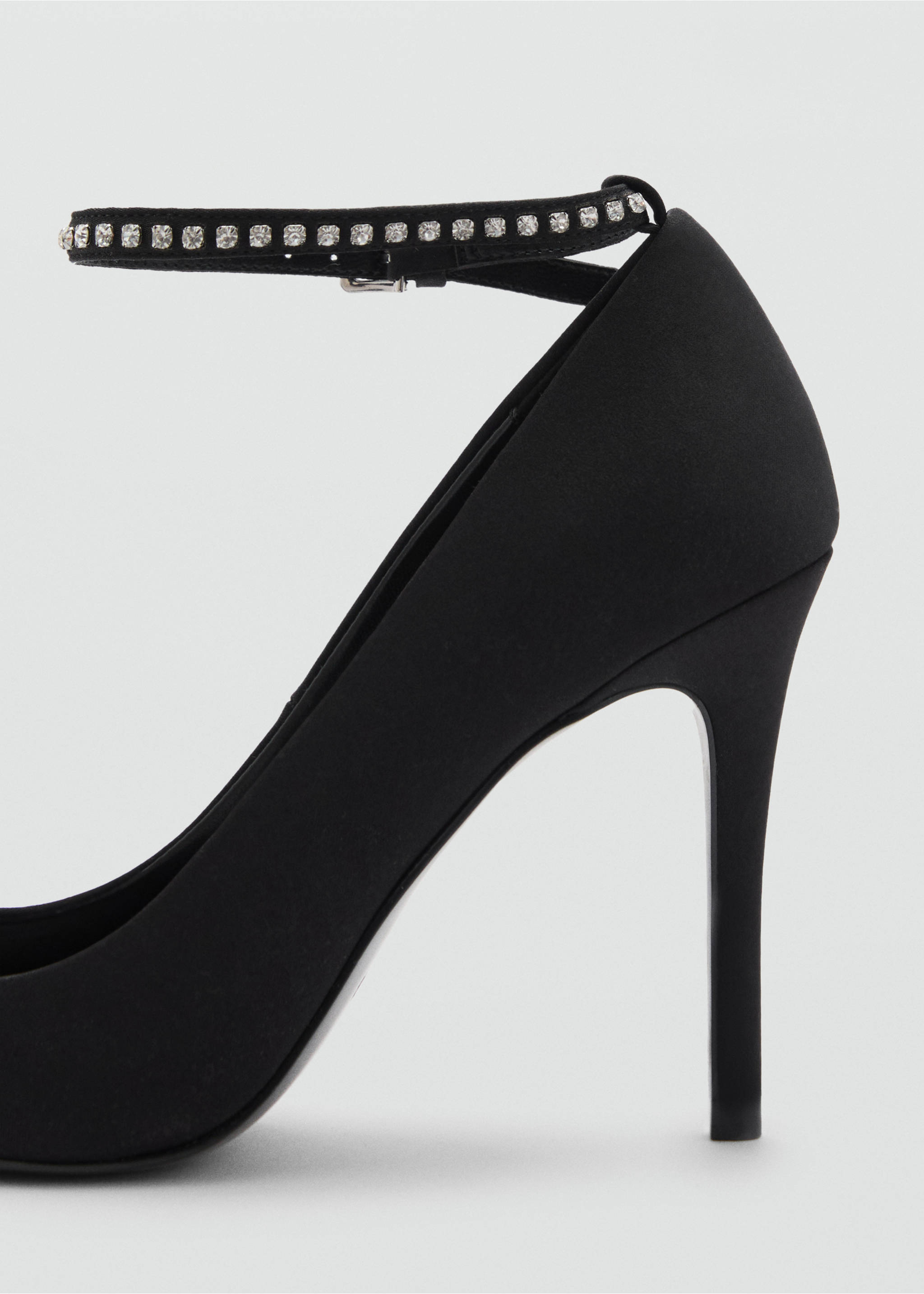 Heeled shoes with rhinestone bracelet - Details of the article 1, Black. Ref: 87050281-00.