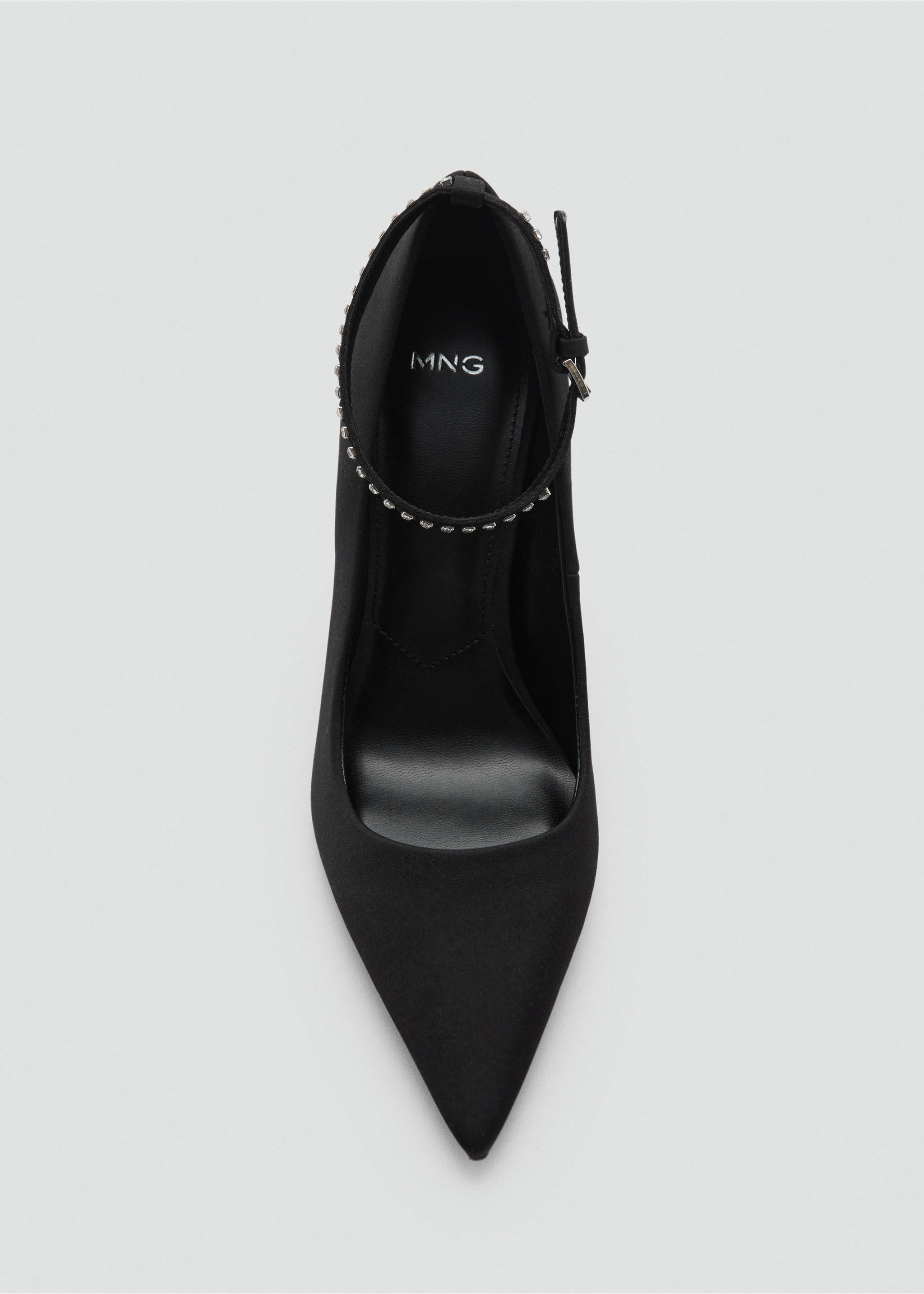 Heeled shoes with rhinestone bracelet - Details of the article 3, Black. Ref: 87050281-00.