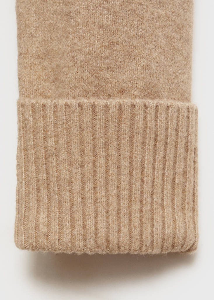 Knitted dress with ribbed finishes — Medium Brown