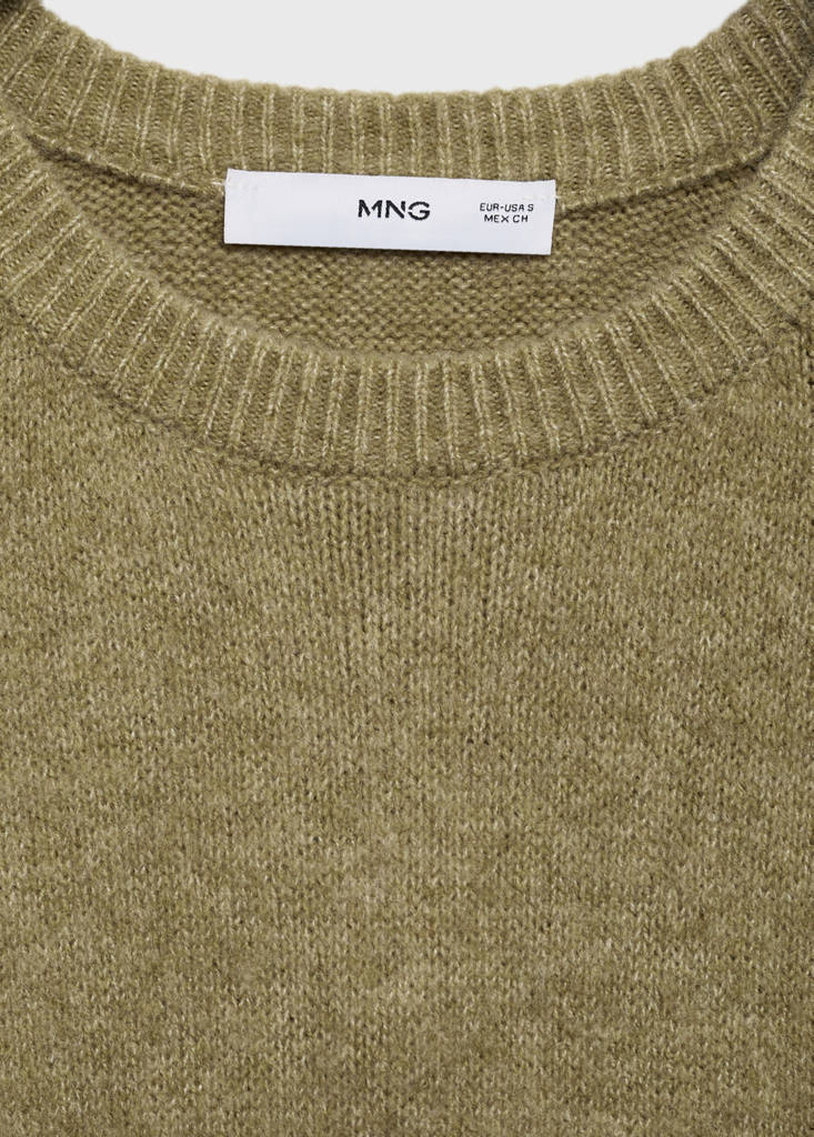 Knitted dress with ribbed finishes — Medium Green