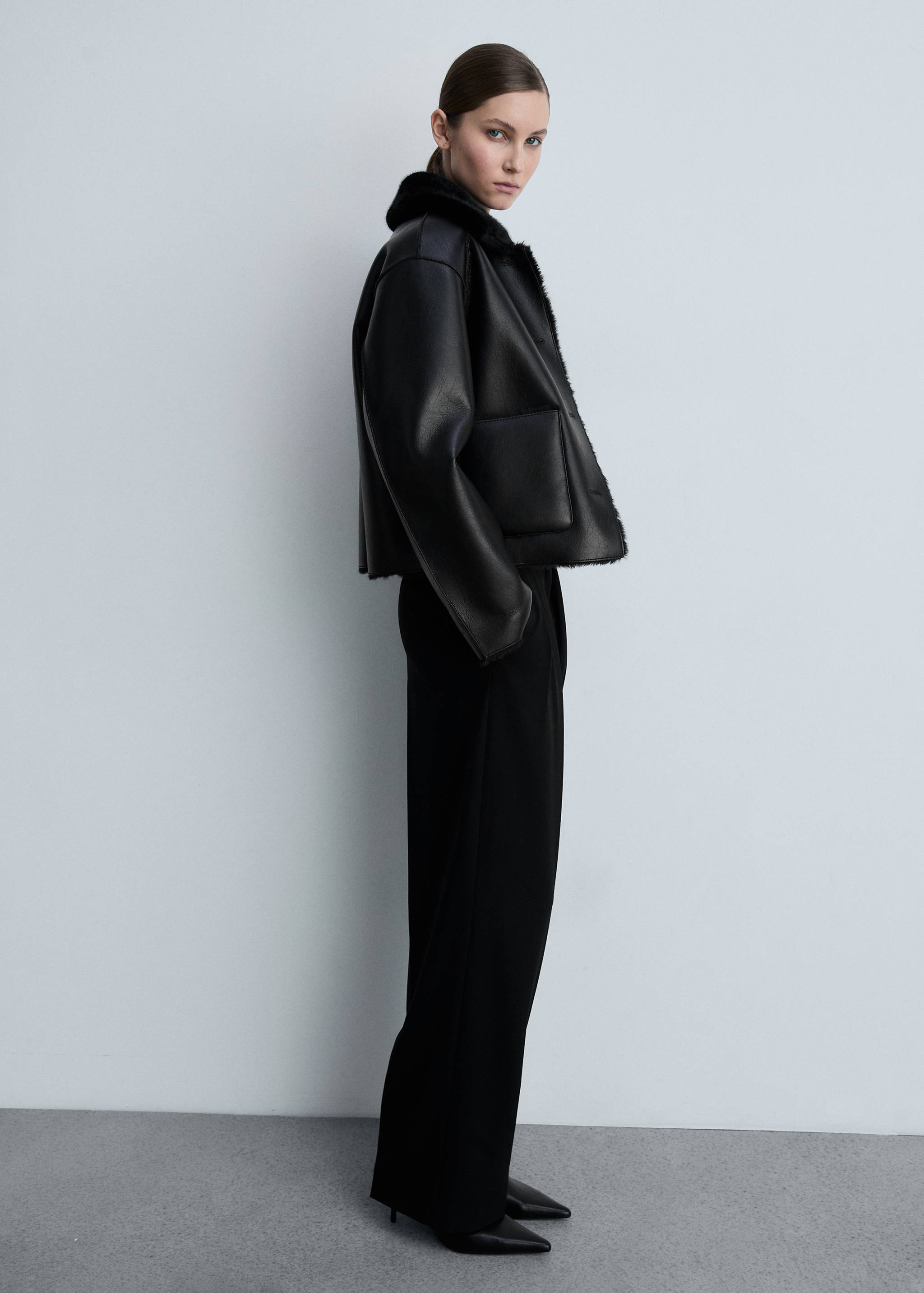 Enkellaars met puntneus en rits - Overzichtstekening