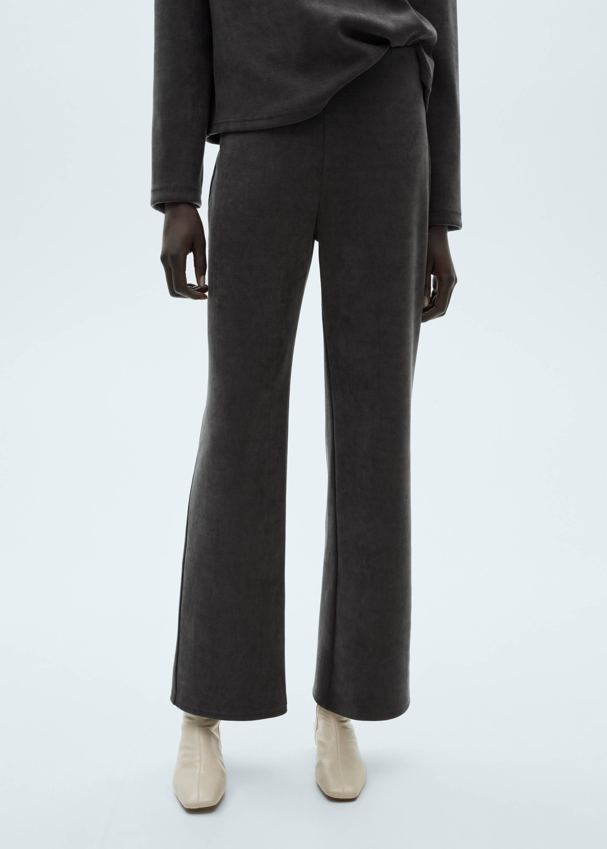 Corduroy straight trousers - Medium plane