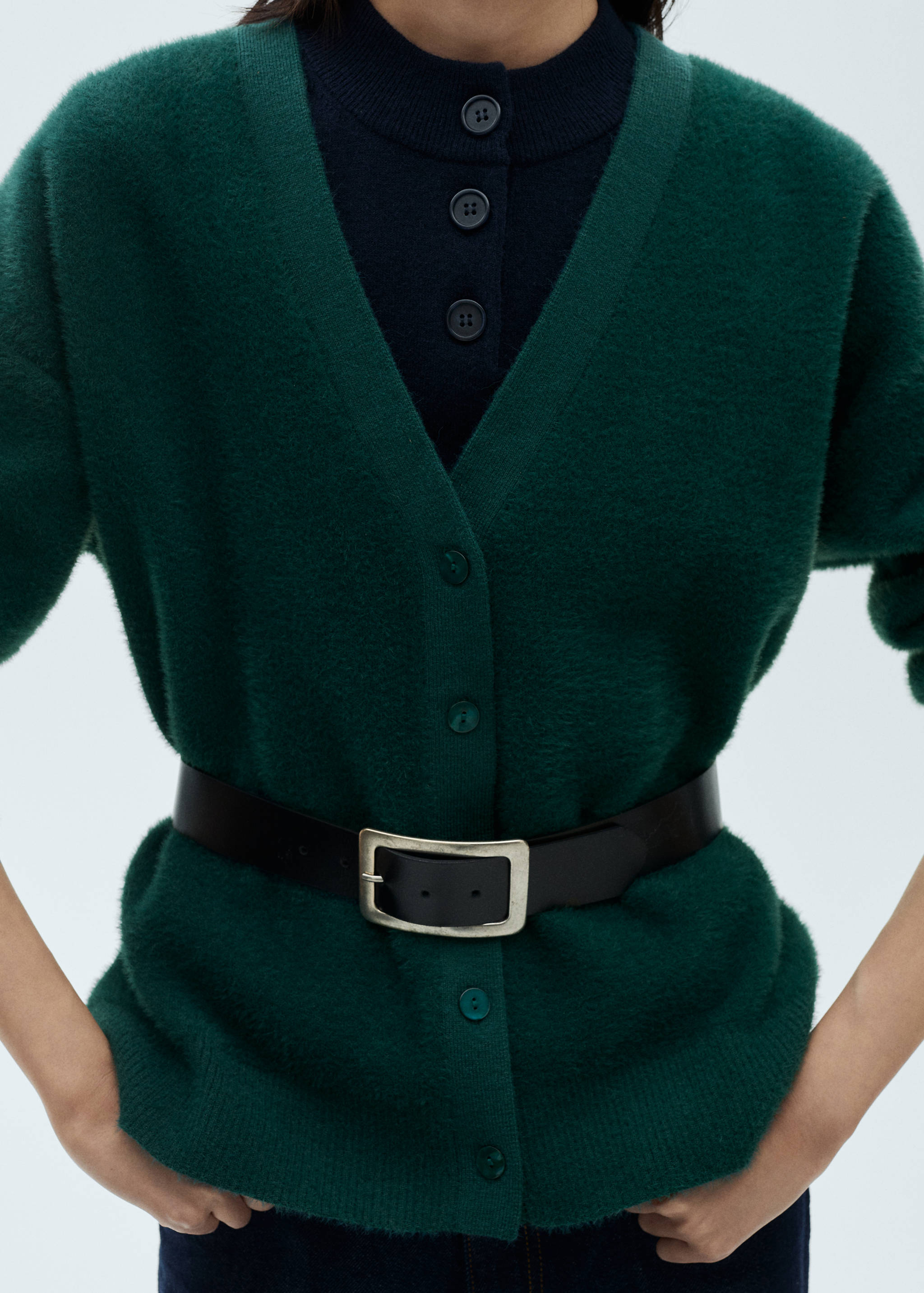 Faux-fur knitted cardigan - Details of the article 6