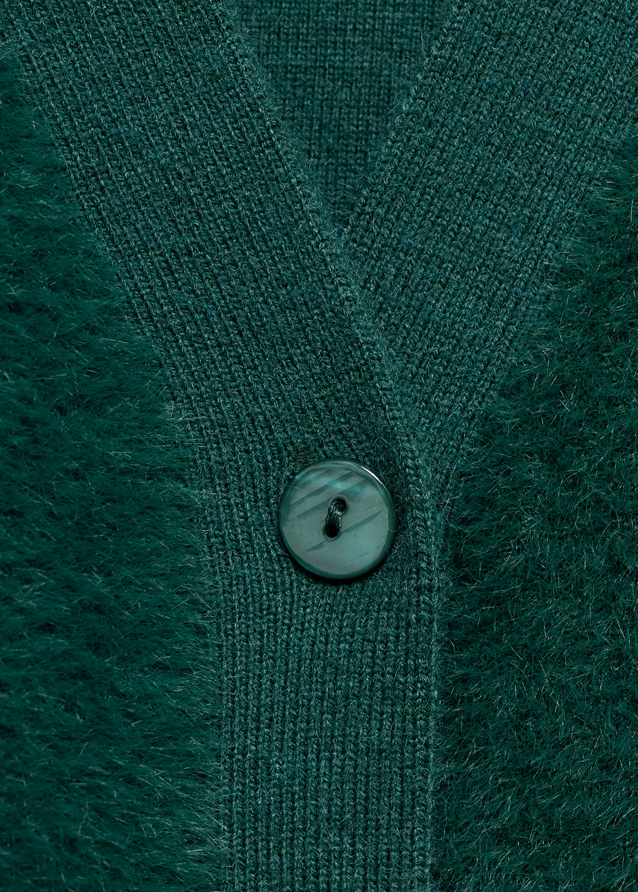 Faux-fur knitted cardigan - Details of the article 0