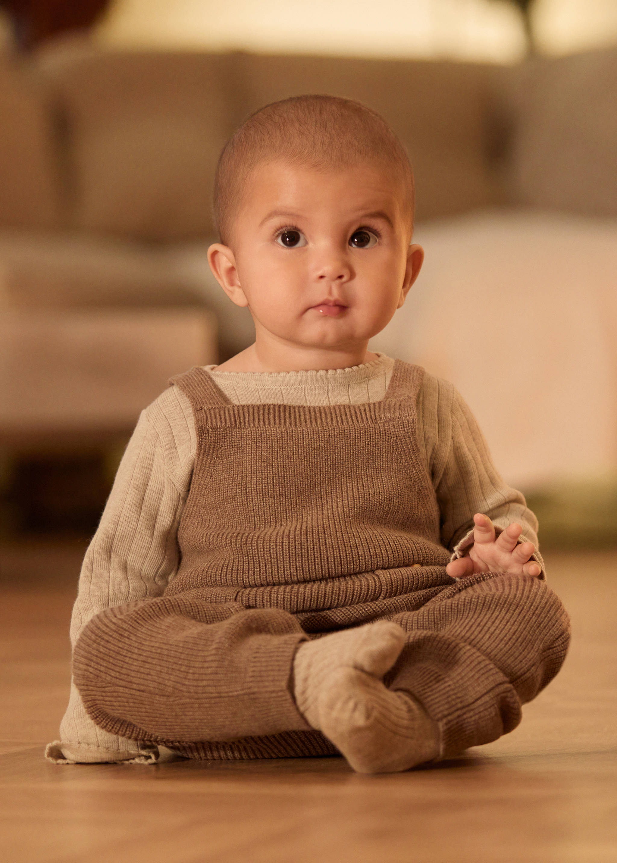 Cotton knit dungarees - General plane