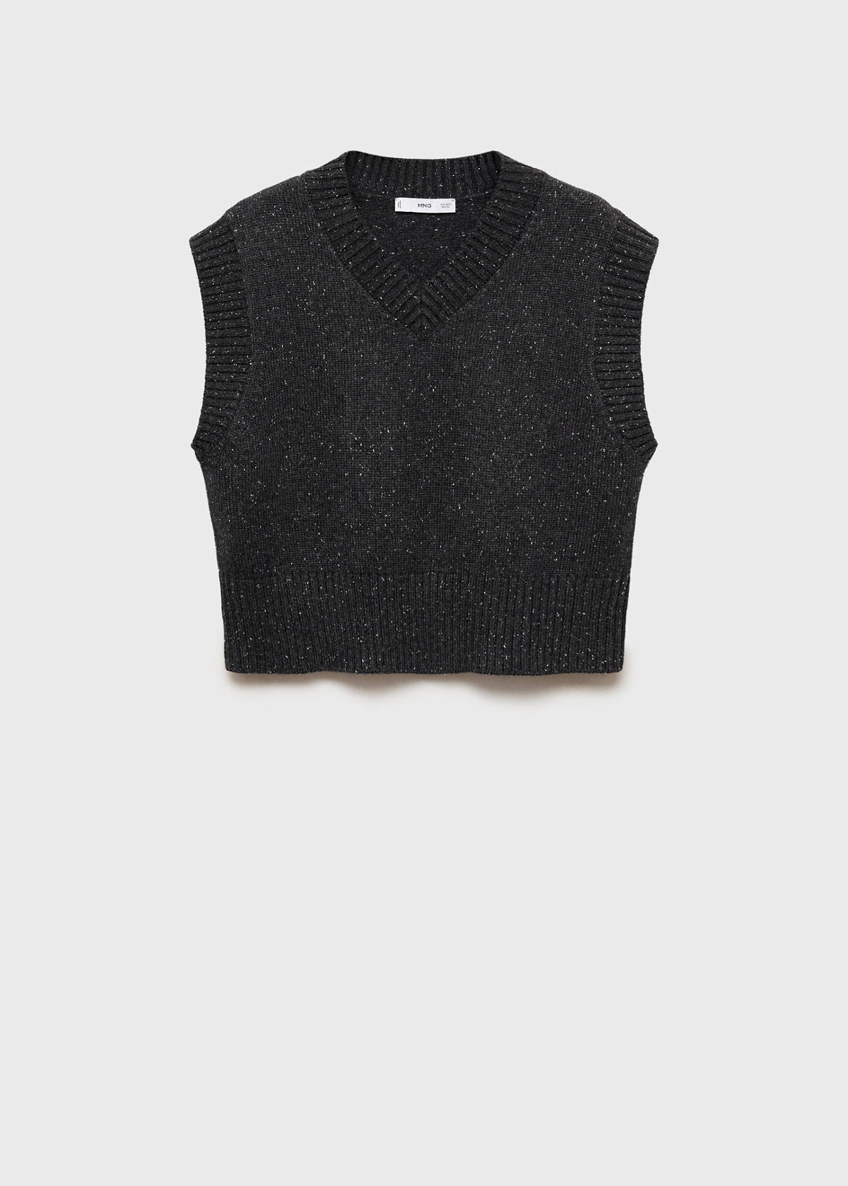 V-neck knitted gilet — Medium Heather Grey