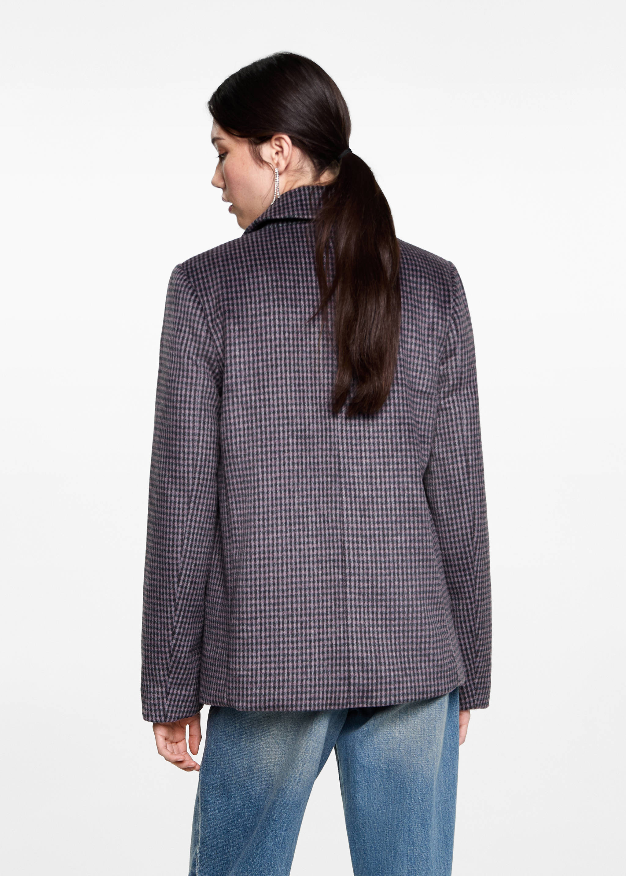 Lapels Houndstooth suit blazer - Reverse of the article