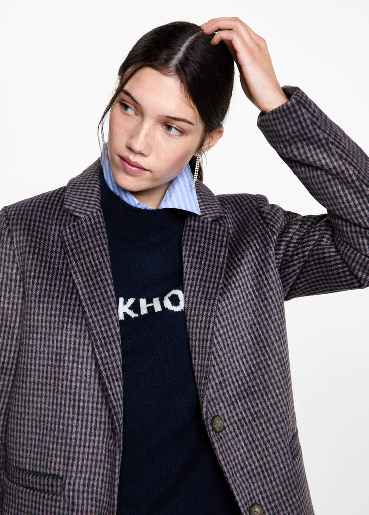 Lapels Houndstooth suit blazer — Lilac