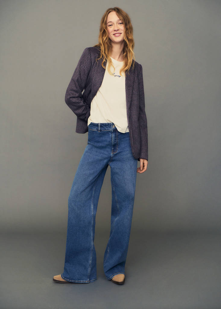 Lapels Houndstooth suit blazer — Lilac