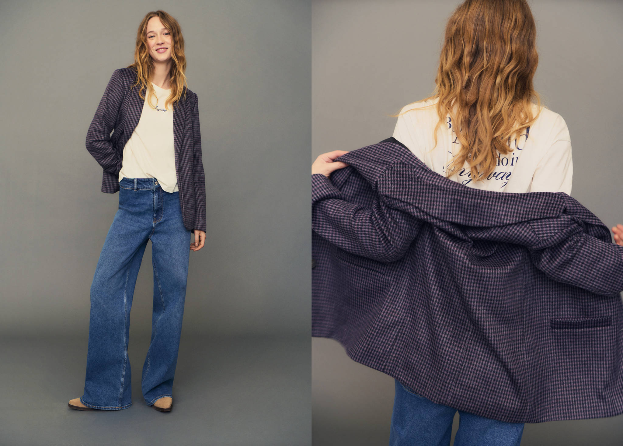 Veste pied-de-poule revers - Plan panoramique