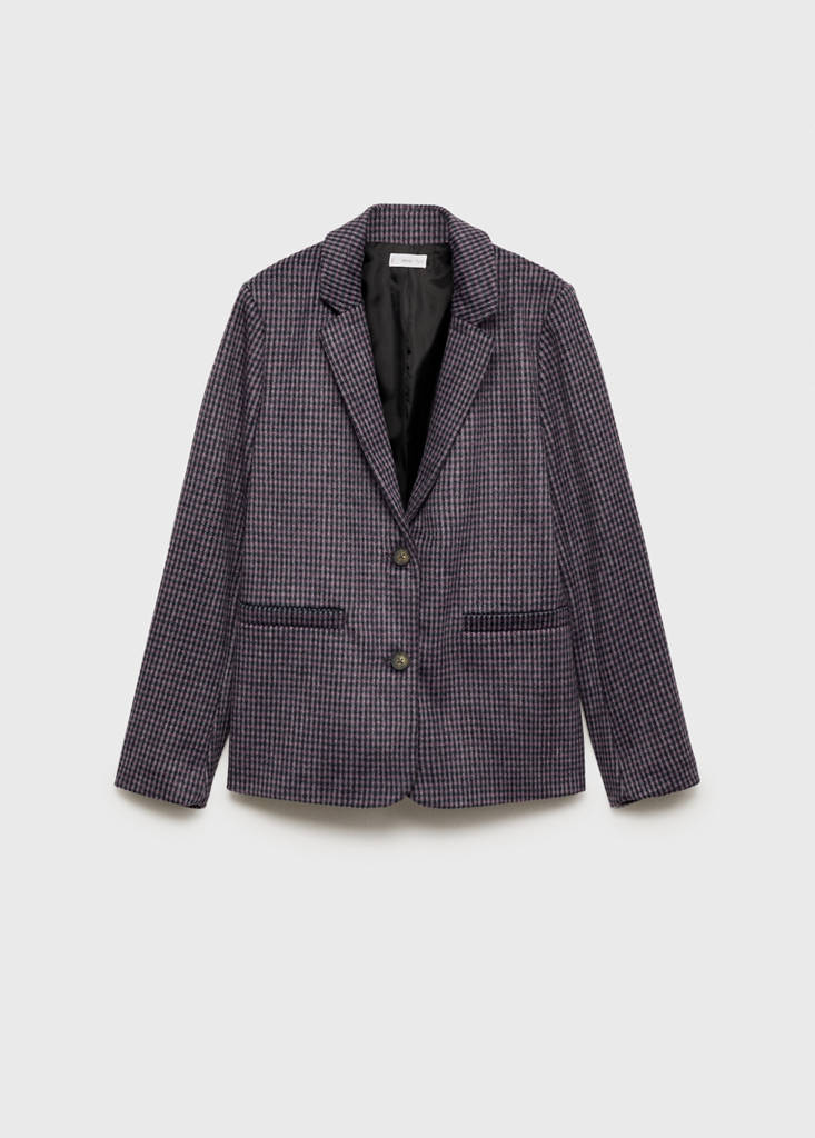 Lapels Houndstooth suit blazer — Lilac
