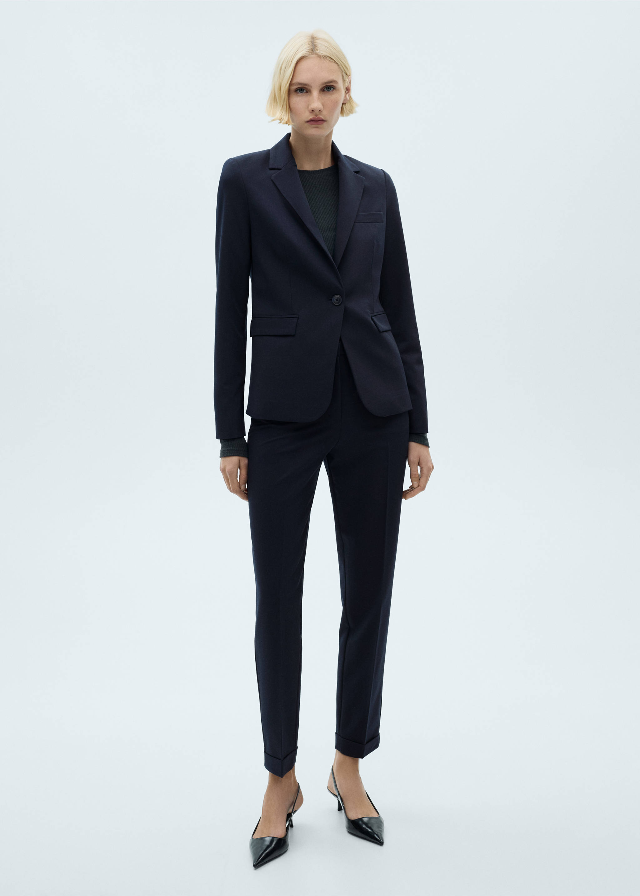 Straight suit trousers - General plane, Dark Navy. Ref: 87050380-00.