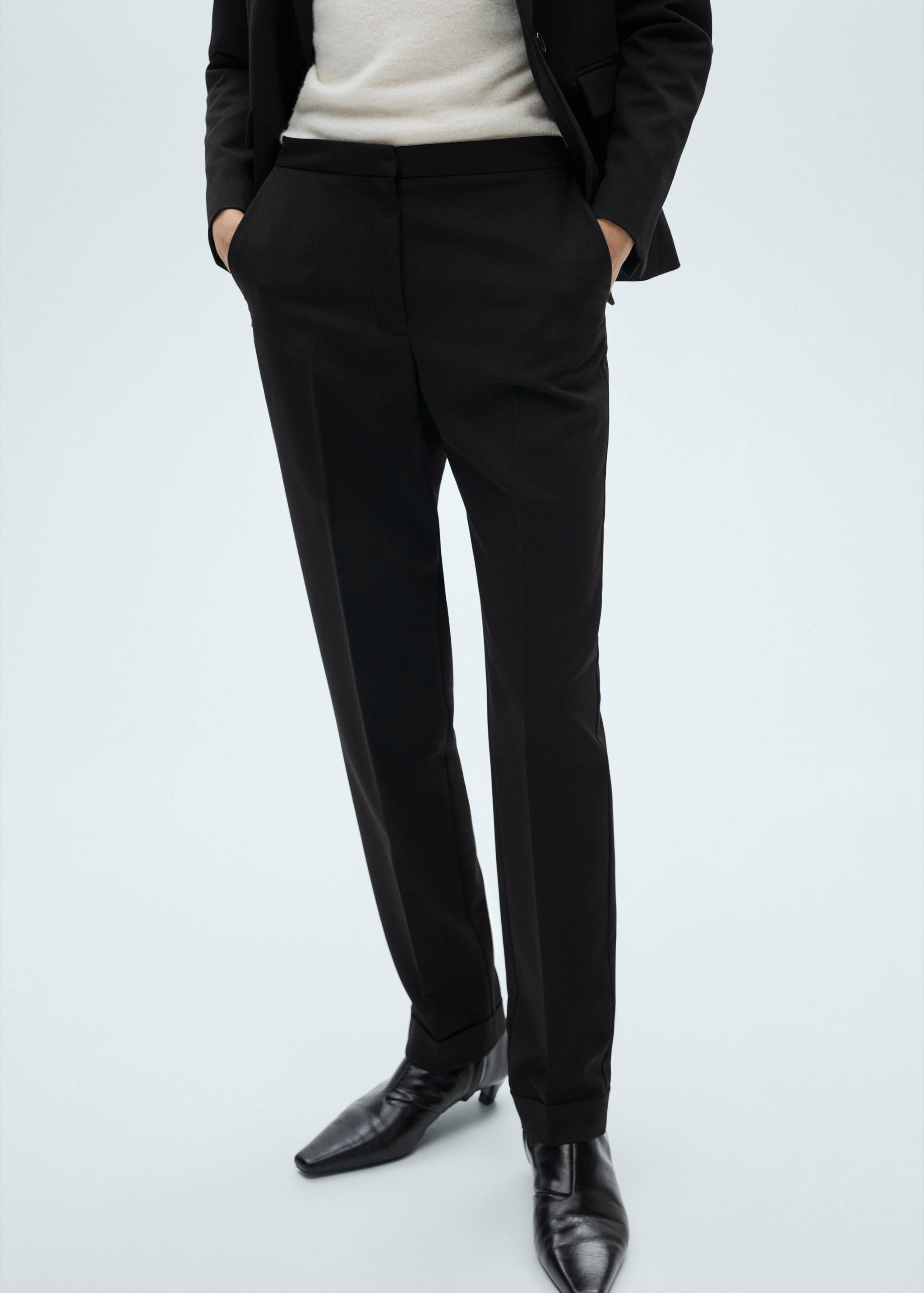 Straight suit trousers - Medium plane