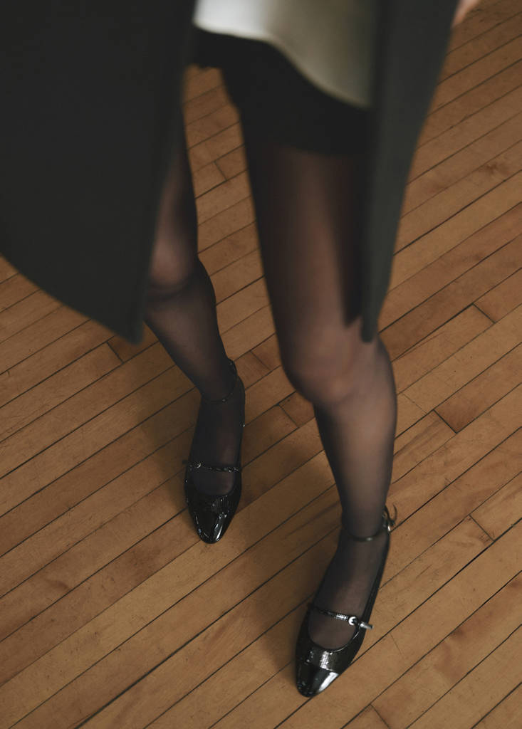 Sequin block-heel shoes — Black