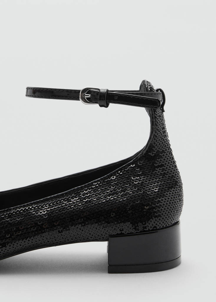 Sequin block-heel shoes — Black