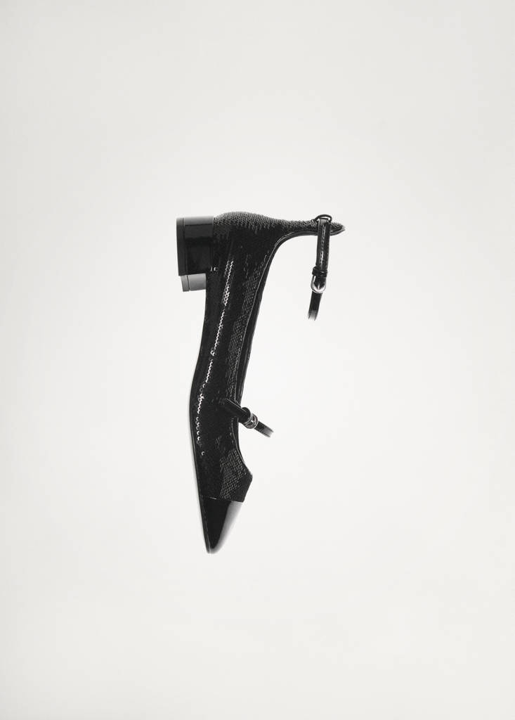 Sequin block-heel shoes — Black