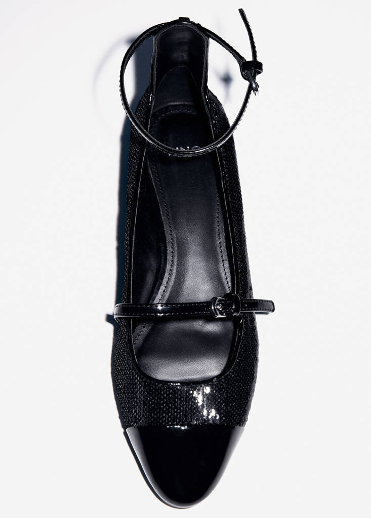 Sequin block-heel shoes — Black