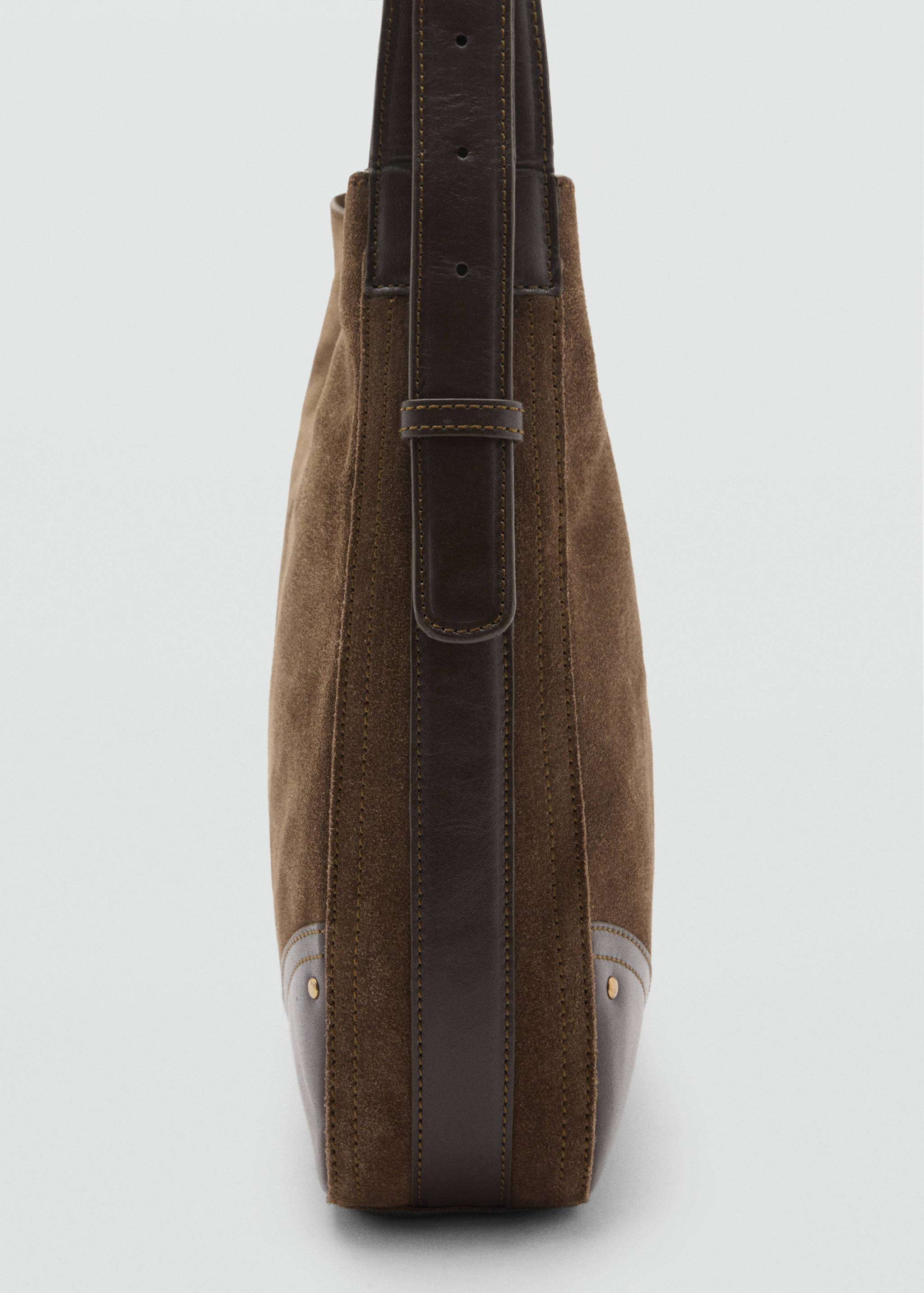 100% split leather bag with buckle - Details of the article 1