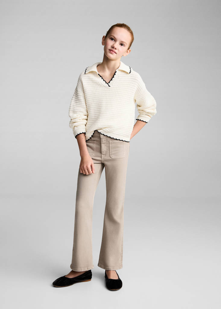 Flared jeans with pocket — Sand